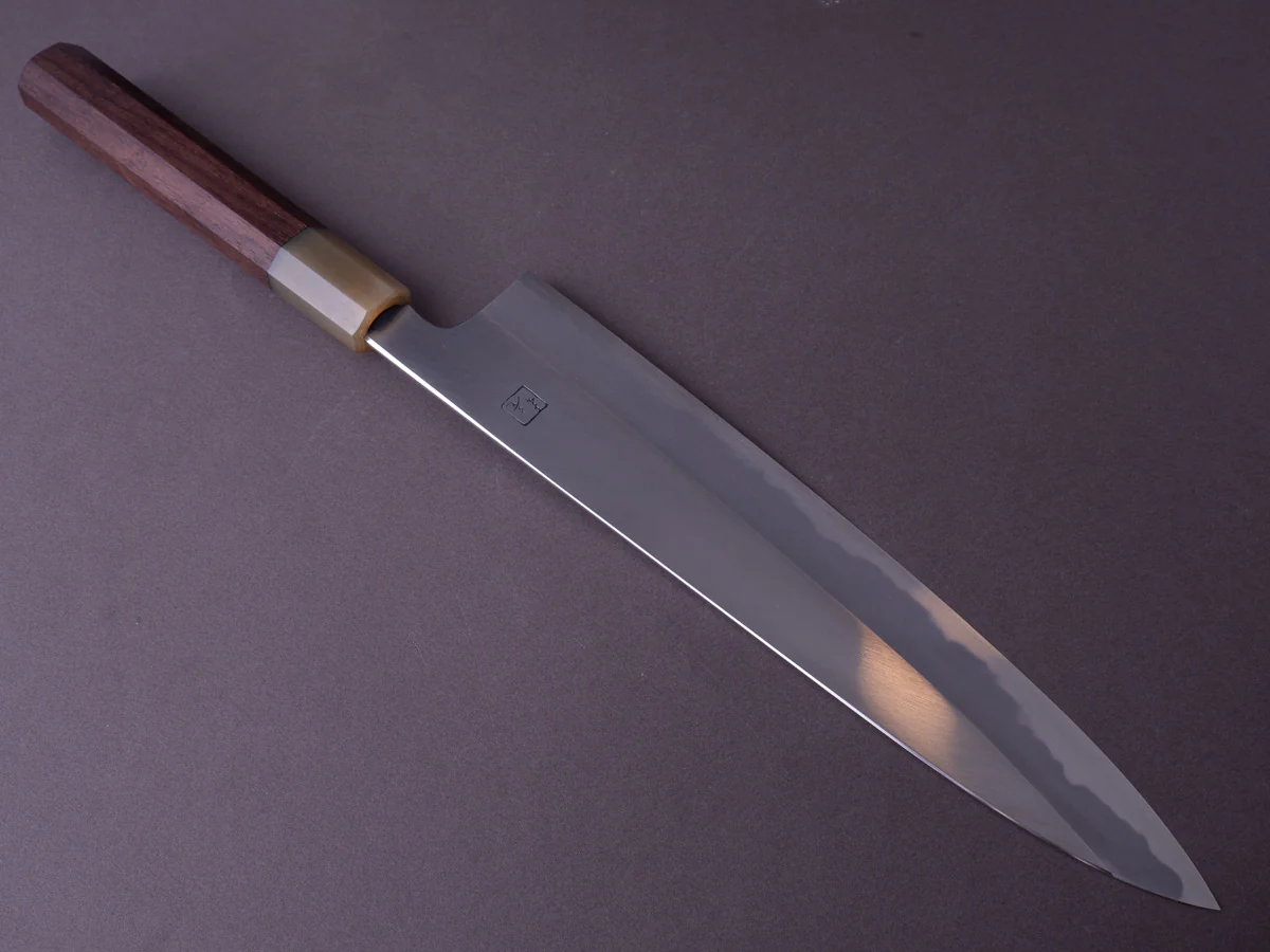 Hitohira - Tanaka x Kyuzo - Blue #1 Migaki - Gyuto 270mm - Rosewood Handle - Image 5