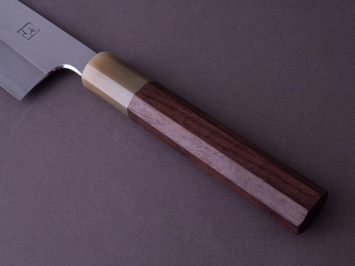 Hitohira - Tanaka x Kyuzo - Blue #1 Migaki - Gyuto 270mm - Rosewood Handle - Image 8