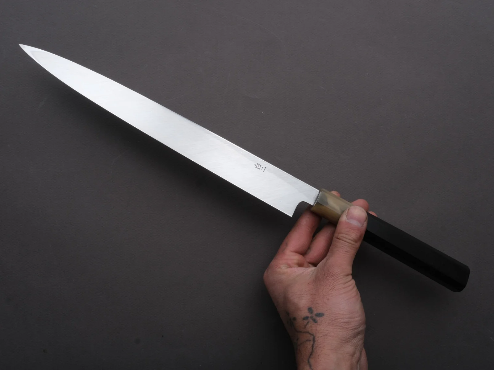 Hitohira - Tanaka x Manzo - White #2 - Yanagiba - 270mm - Ebony Handle - Saya - Image 5