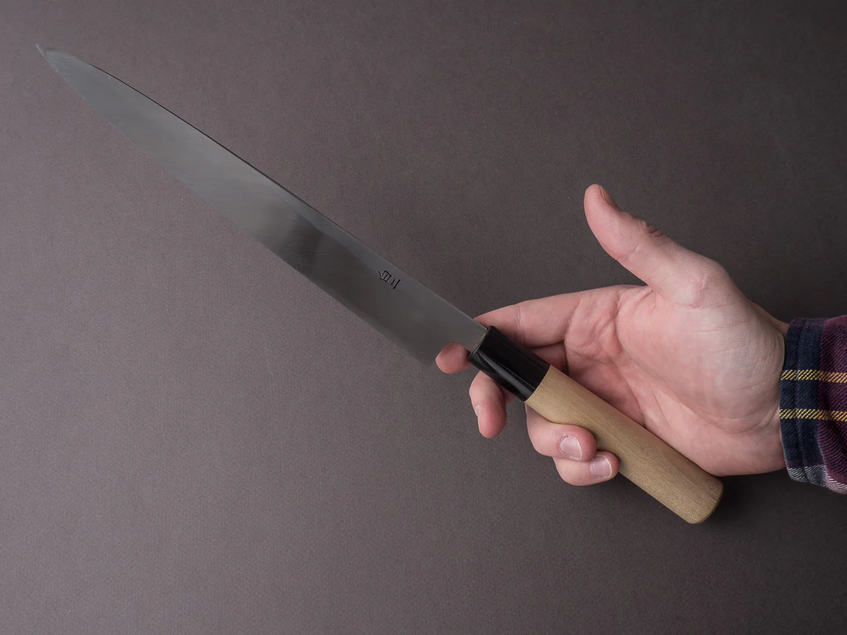 Hitohira - Tanaka x Mosuke - White #2 - 240mm Yanagiba - Ho Wood Handle - Image 6