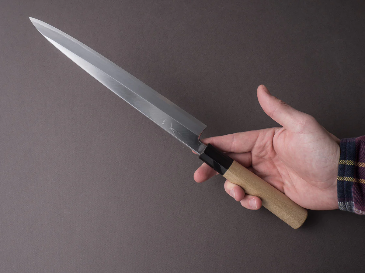 Hitohira - Tanaka x Mosuke - White #2 - 240mm Yanagiba - Ho Wood Handle - Image 7