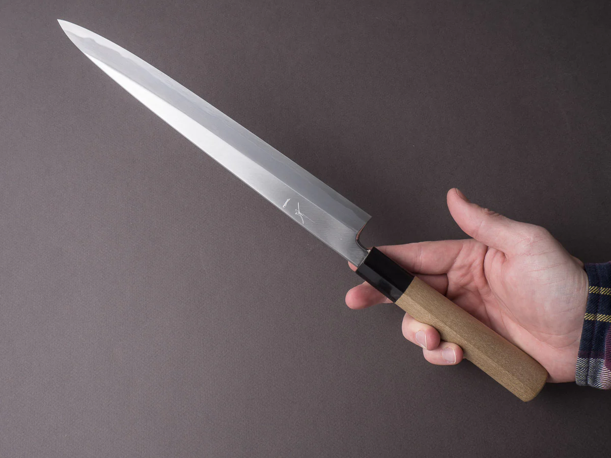 Hitohira - Tanaka x Mosuke - White #2 - 270mm Yanagiba - Ho Wood Handle - Image 7
