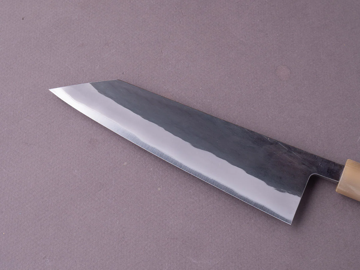 Hitohira - TD - Blue #2 - Stainless Clad - Kurouchi - Bunka - 170mm - Magnolia D-Shaped Handle - Image 8