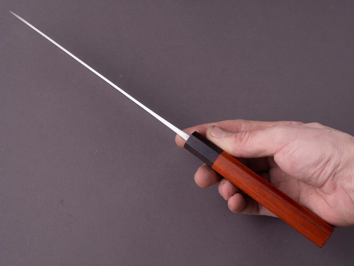 Hitohira - TD - Blue #2 - Stainless Clad - Kurouchi - Gyuto - 210mm - Padauk Handle - Image 9