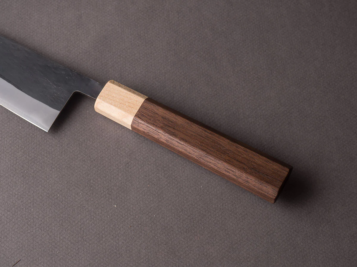 Hitohira - TD - Blue #2 - Stainless Clad - Kurouchi - Gyuto - 210mm - Walnut Handle - Image 6
