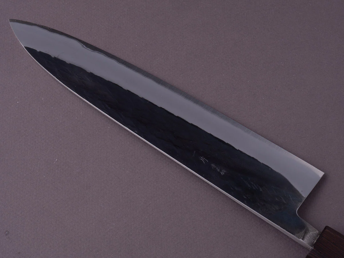 Hitohira - TD - Blue #2 - Stainless Clad - Kurouchi - Gyuto - 240mm - Padauk Handle - Image 4