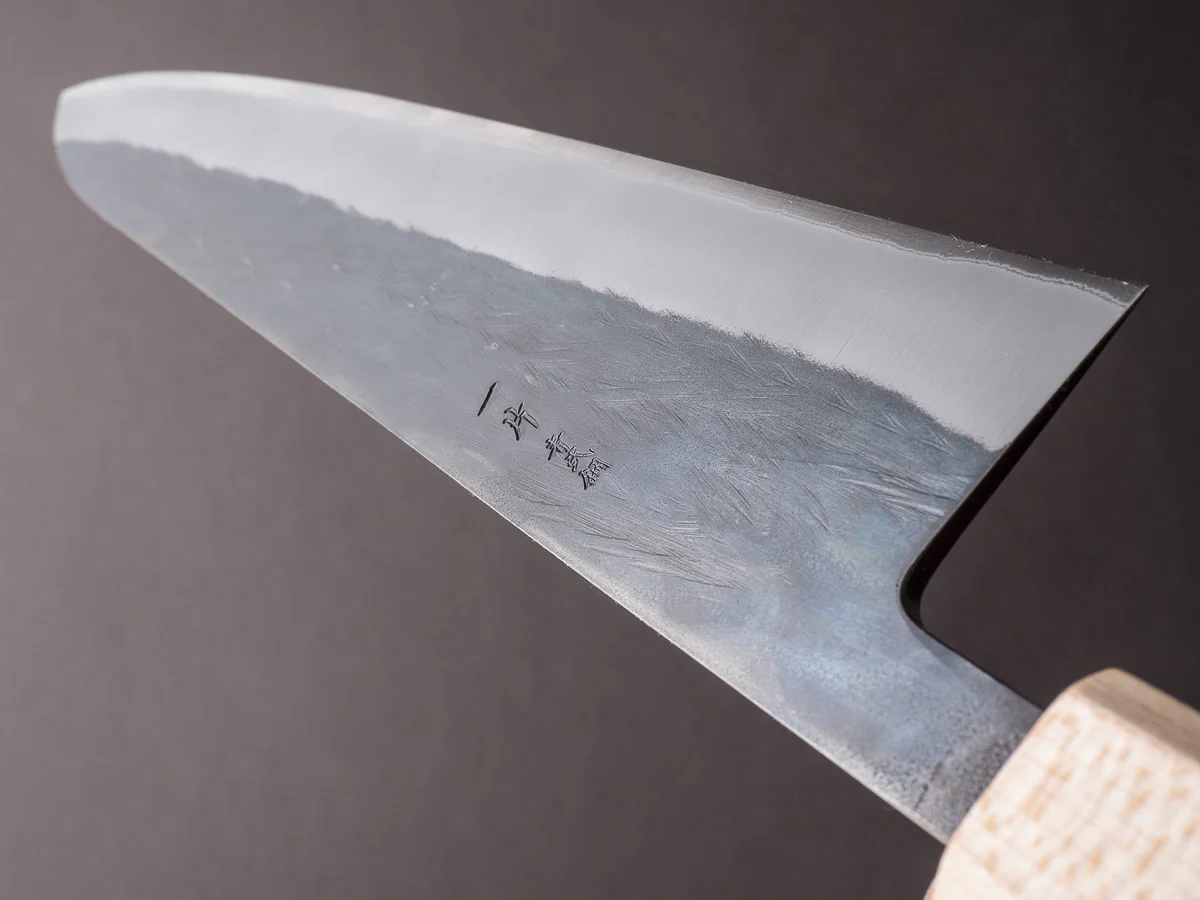 Hitohira - TD - Blue #2 - Stainless Clad - Kurouchi - Gyuto - 240mm - Walnut Handle - Image 10
