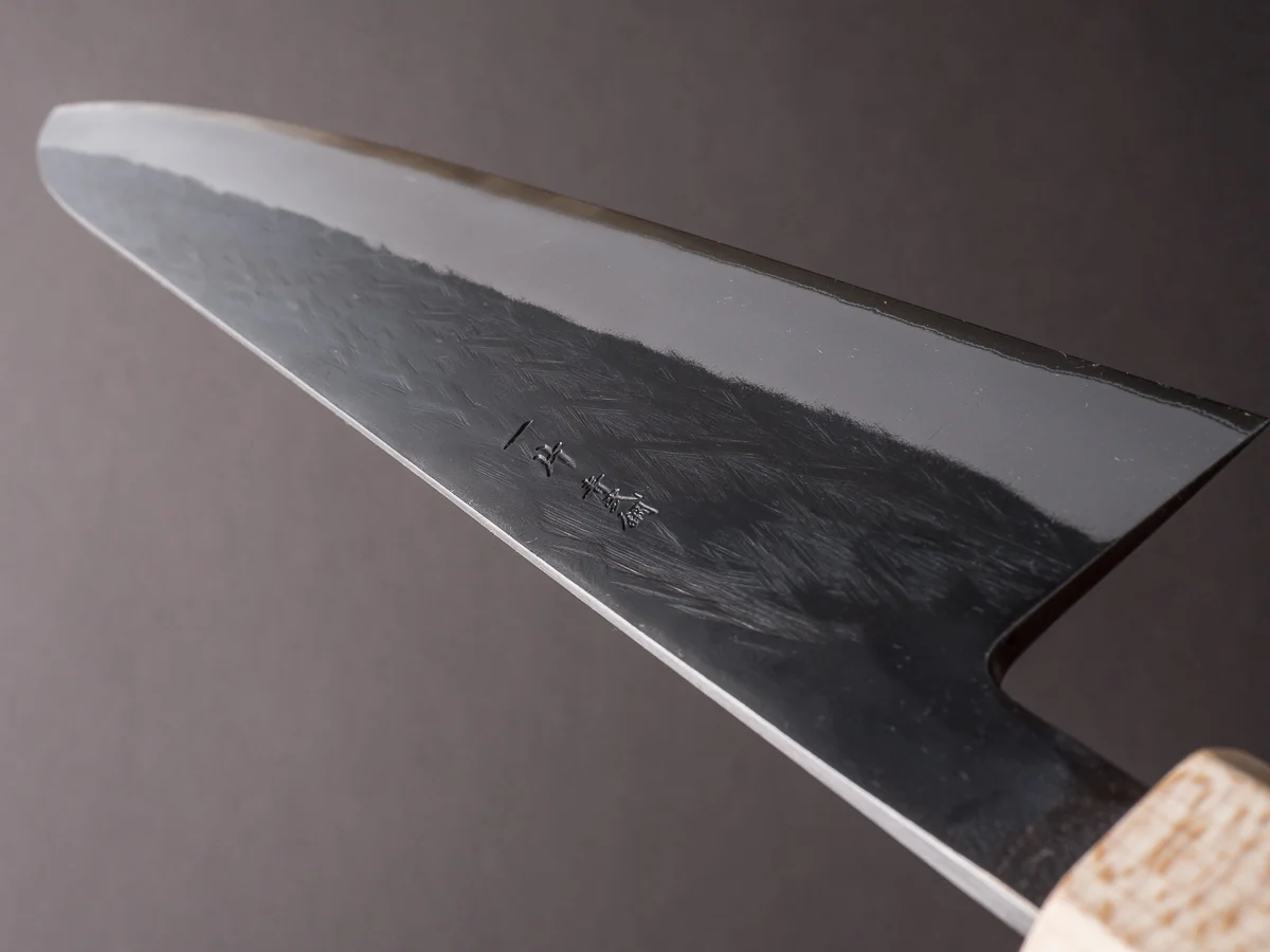 Hitohira - TD - Blue #2 - Stainless Clad - Kurouchi - Gyuto - 240mm - Walnut Handle - Image 11