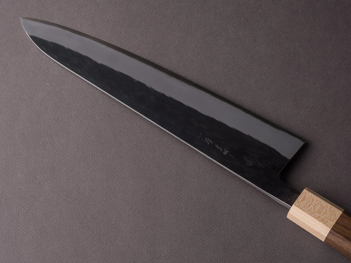Hitohira - TD - Blue #2 - Stainless Clad - Kurouchi - Gyuto - 240mm - Walnut Handle - Image 2
