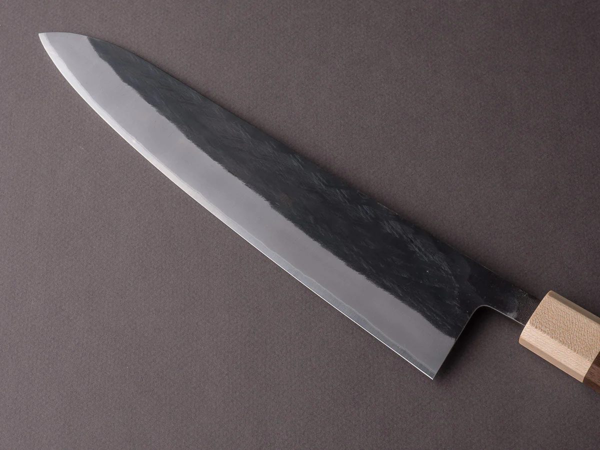 Hitohira - TD - Blue #2 - Stainless Clad - Kurouchi - Gyuto - 240mm - Walnut Handle - Image 3