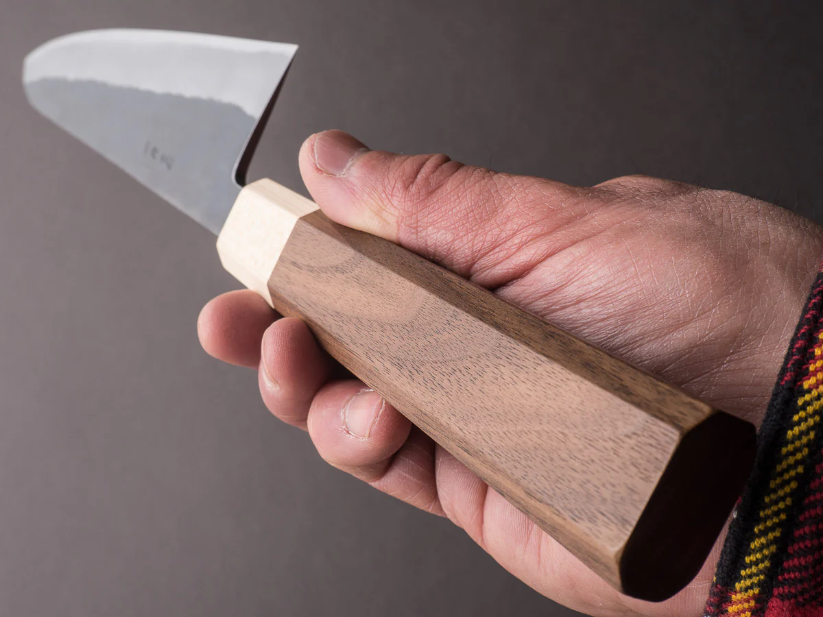 Hitohira - TD - Blue #2 - Stainless Clad - Kurouchi - Gyuto - 240mm - Walnut Handle - Image 9