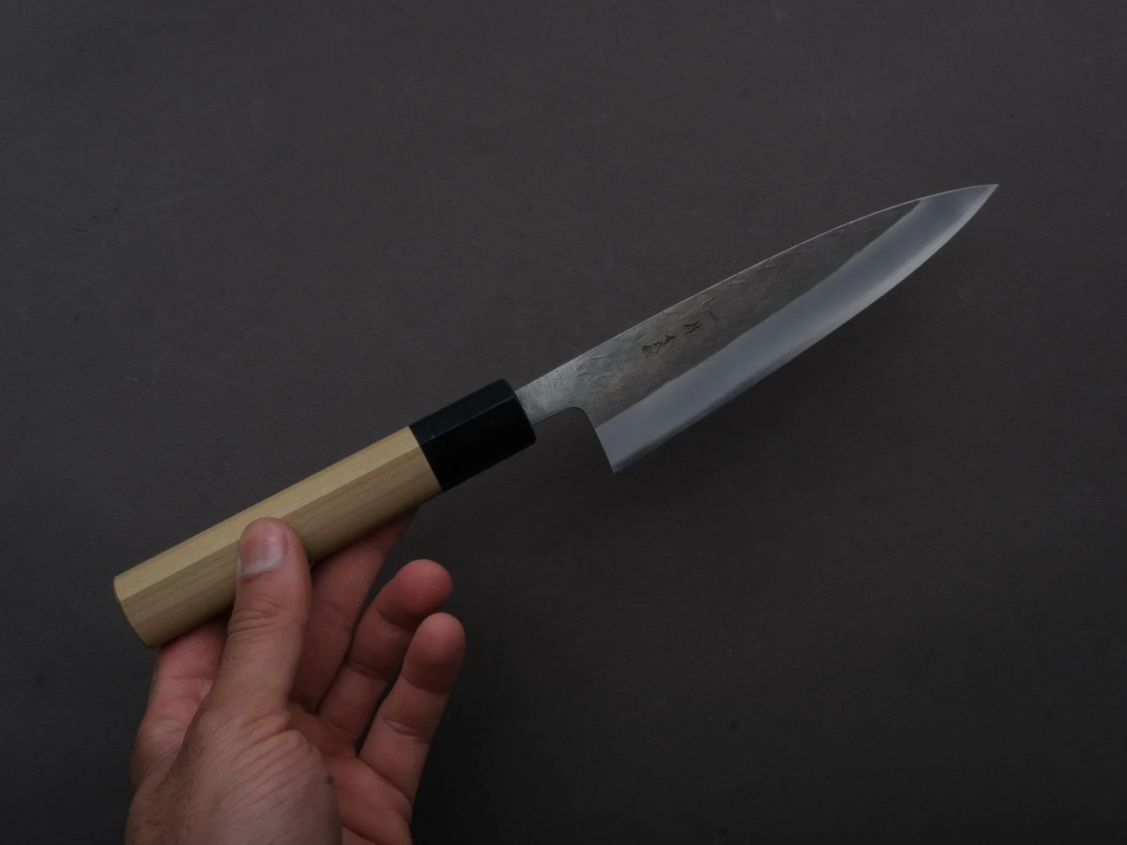 Hitohira - TD - Blue #2 - Stainless Clad - Kurouchi - Petty - 150mm - Magnolia Wood Handle (D-Shape) - Image 3