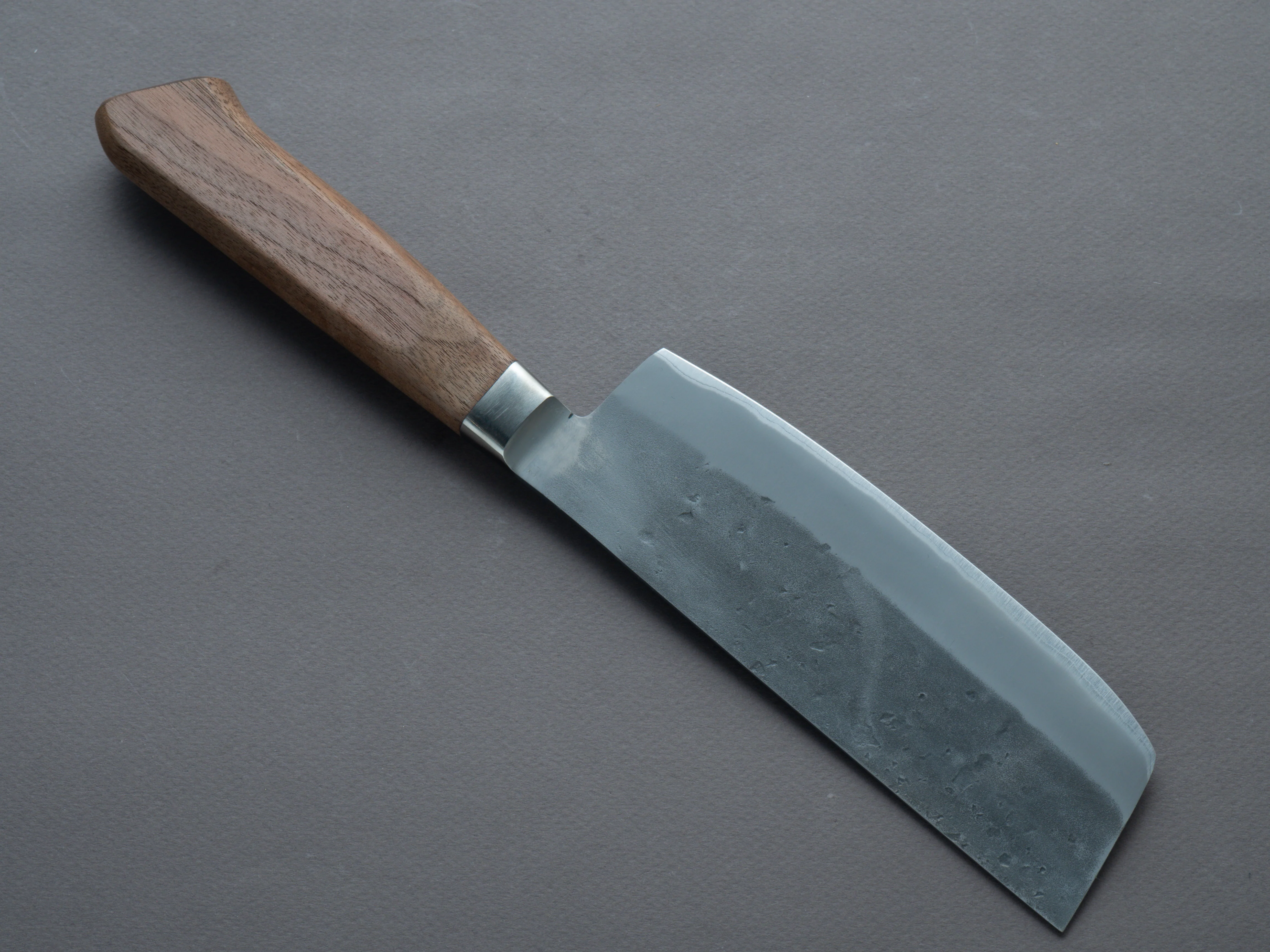 Hitohira - TD - Blue #2 - Stainless Clad - Nashiji  - Nakiri - 150mm - Walnut Handle - Image 2
