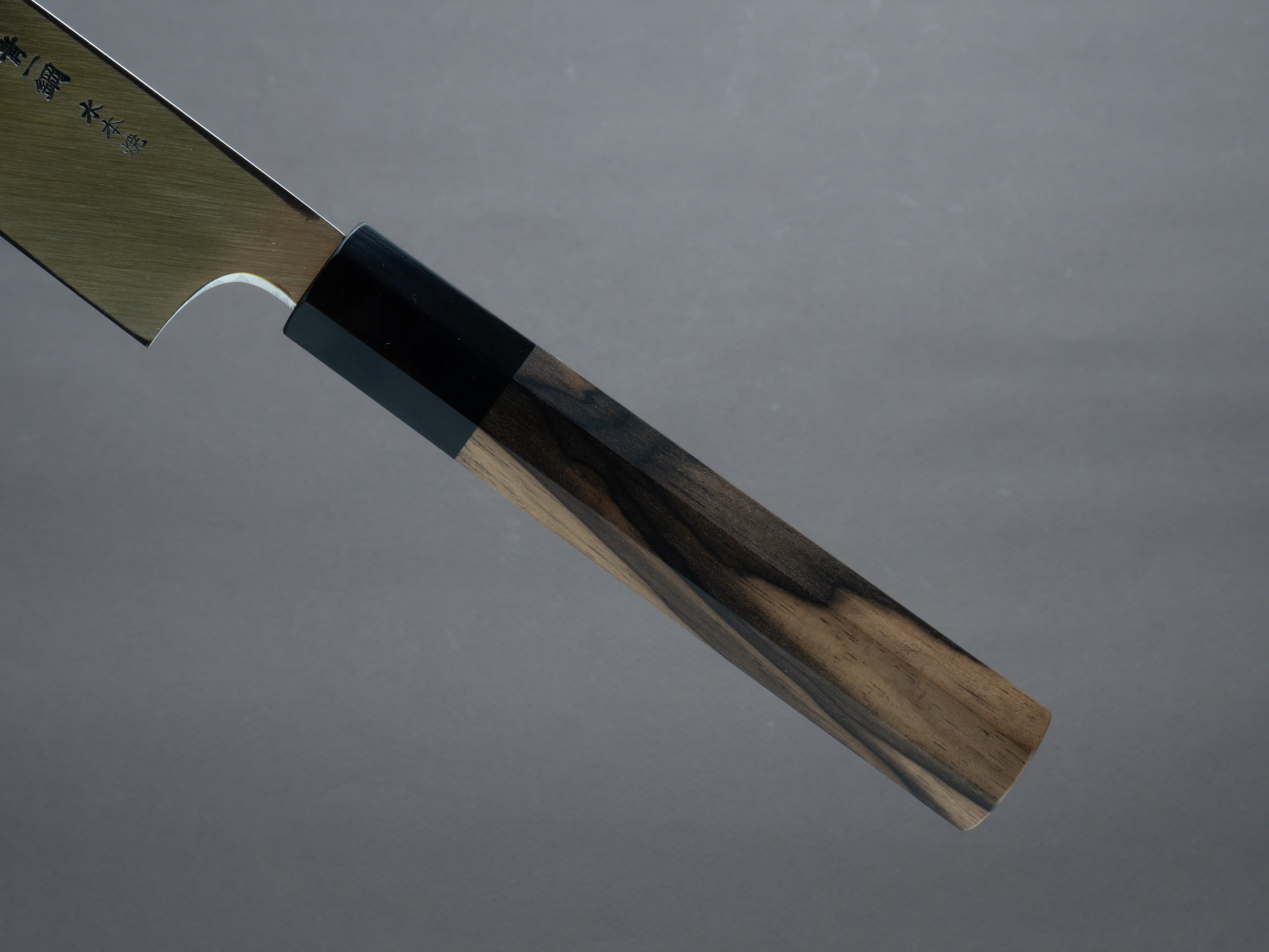 Hitohira - Togashi Mizu Honyaki - Blue #1 Tanryumon - 300mm Yanagiba - Kurokaki Persimmon Handle (w/ saya) - Image 6