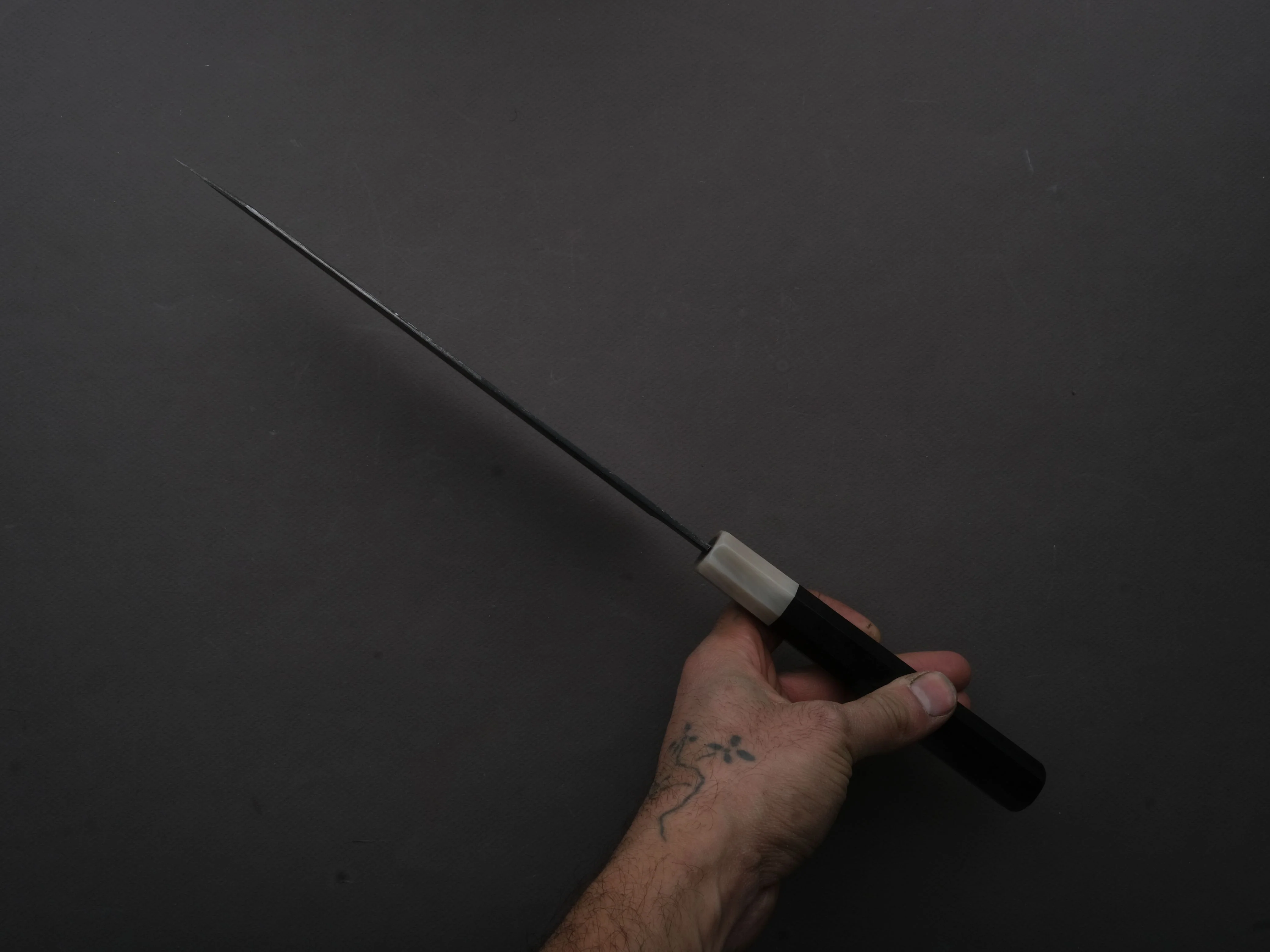 Hitohira - Togashi - Blue #2 - Kurouchi - Kiritsuke Gyuto - 240mm - Ebony Handle - Image 5