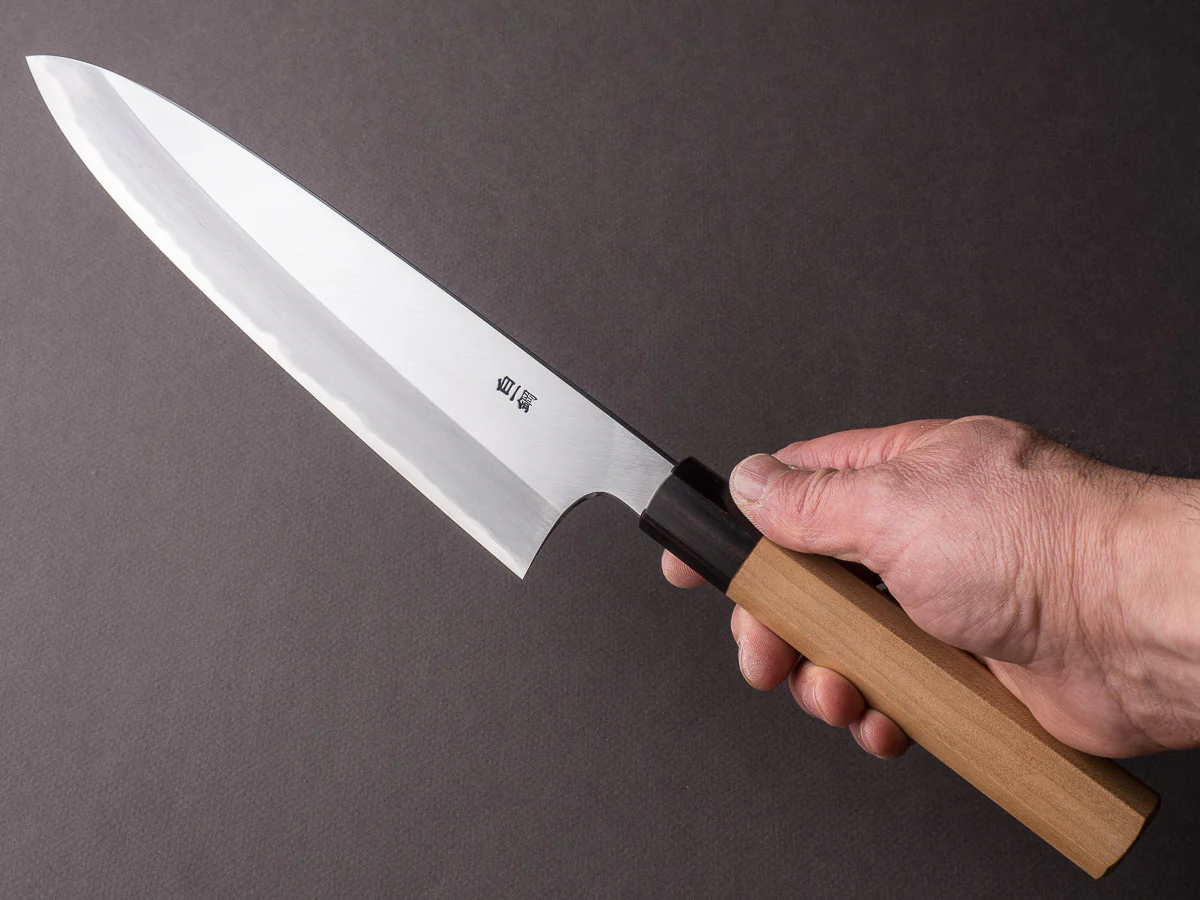 Hitohira - Togashi - White #1 - 240mm Gyuto - Cherry Handle - Image 6