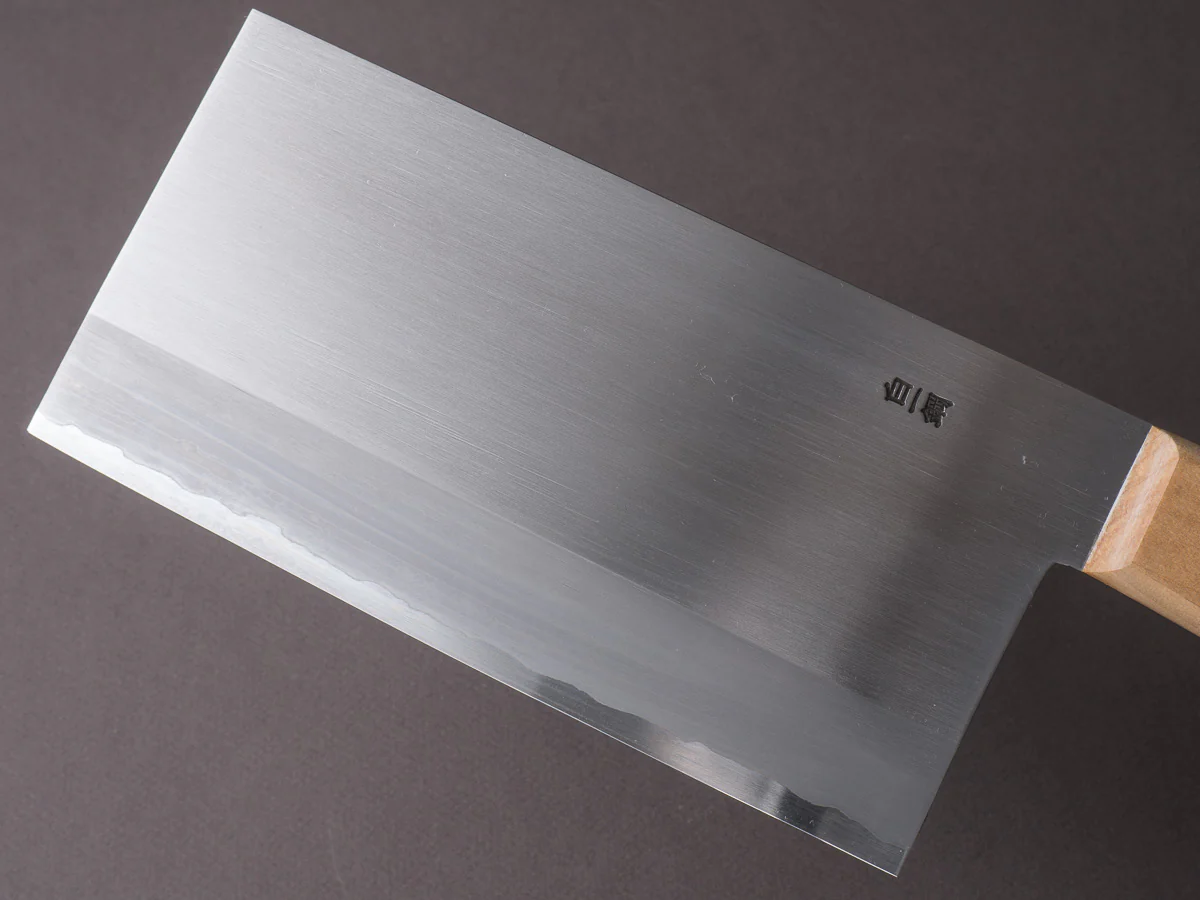 Hitohira - Togashi - White #1 - Stainless Clad - 180mm Chinese Cleaver - Gumi Handle - Image 4