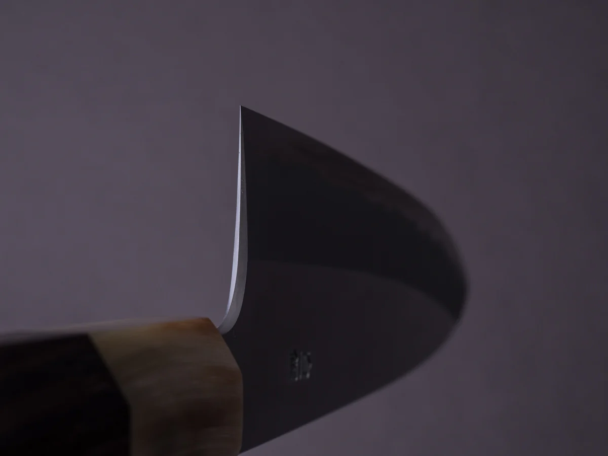 Hitohira - Togashi - White #1 - Stainless Clad - Mirror Polished - 240mm Gyuto - Taihei Ebony Handle - Image 11