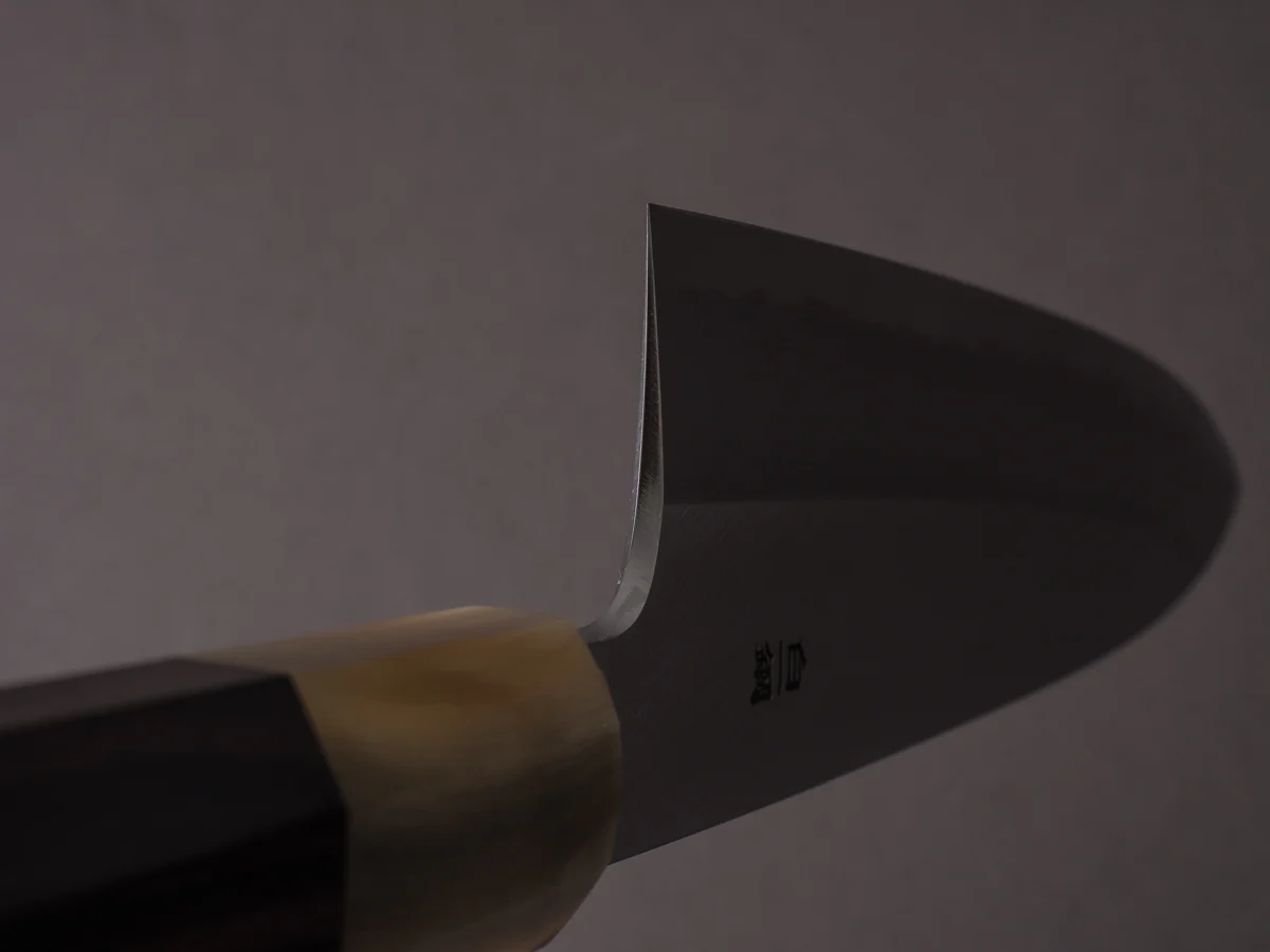 Hitohira - Togashi - White #1 - Stainless Clad - 240mm Gyuto - Taihei Makassar Ebony Handle - Image 10