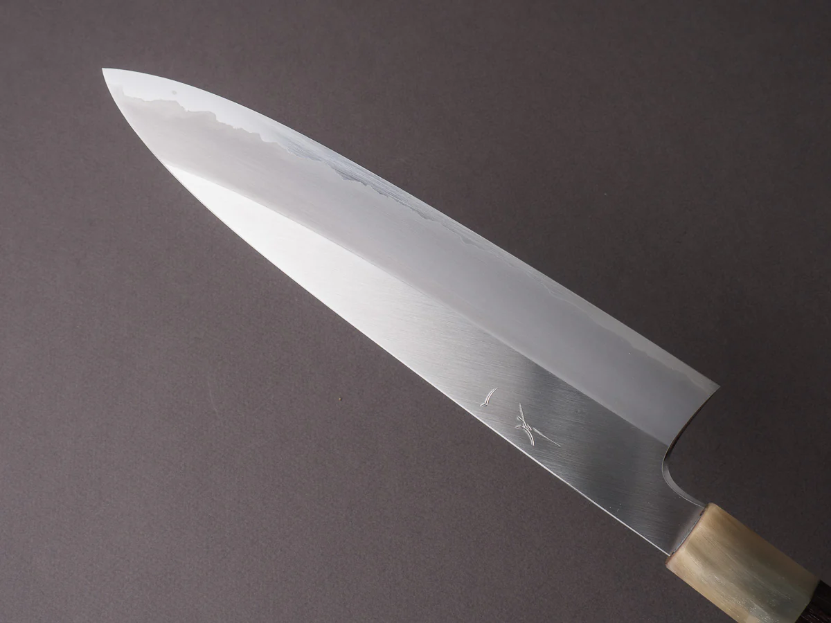 Hitohira - Togashi - White #1 - Stainless Clad - 240mm Gyuto - Taihei Makassar Ebony Handle - Image 3