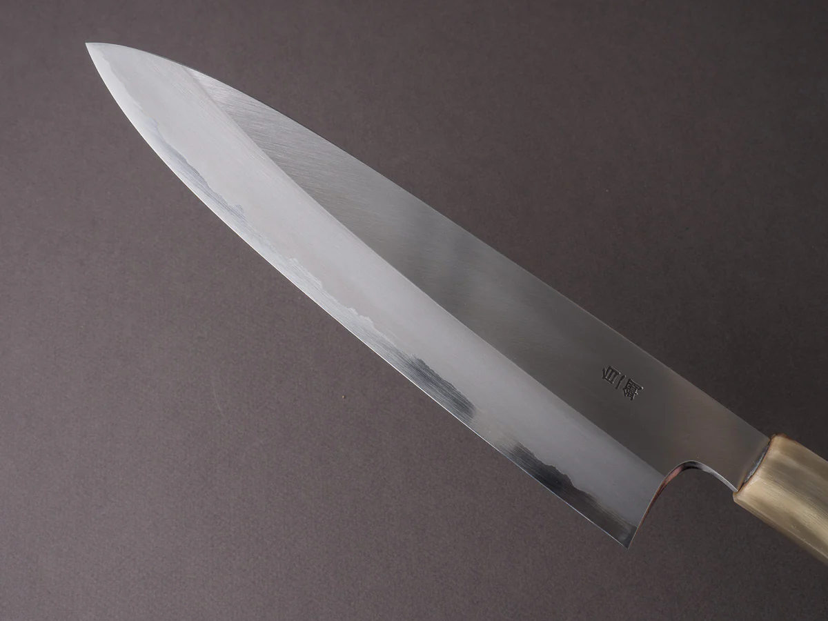 Hitohira - Togashi - White #1 - Stainless Clad - 240mm Gyuto - Taihei Makassar Ebony Handle - Image 4