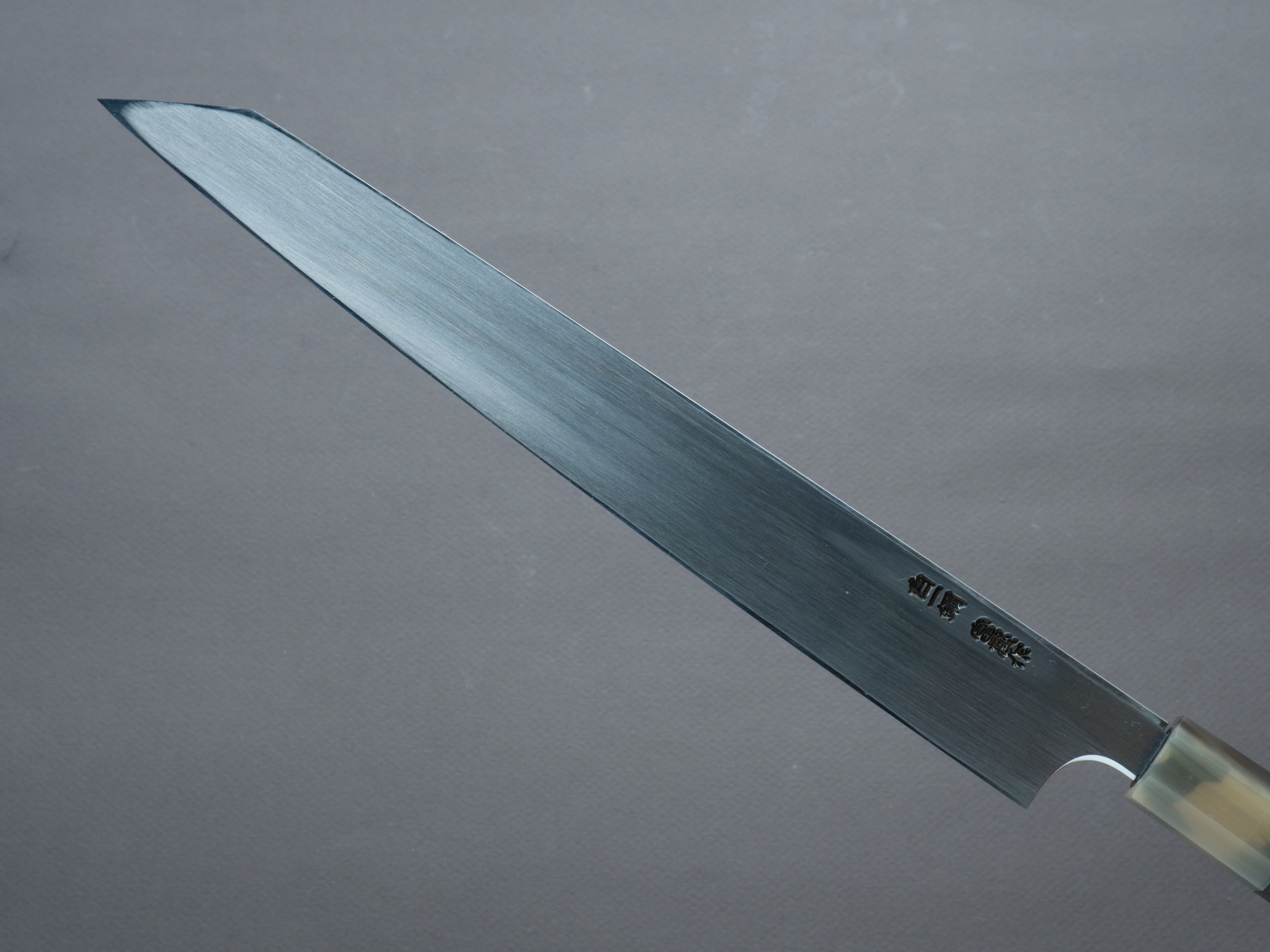 Hitohira - Togashi - White #1 - Tachi - 270mm Kiritsuke Yanagiba - Ebony Handle (Saya) - Image 4