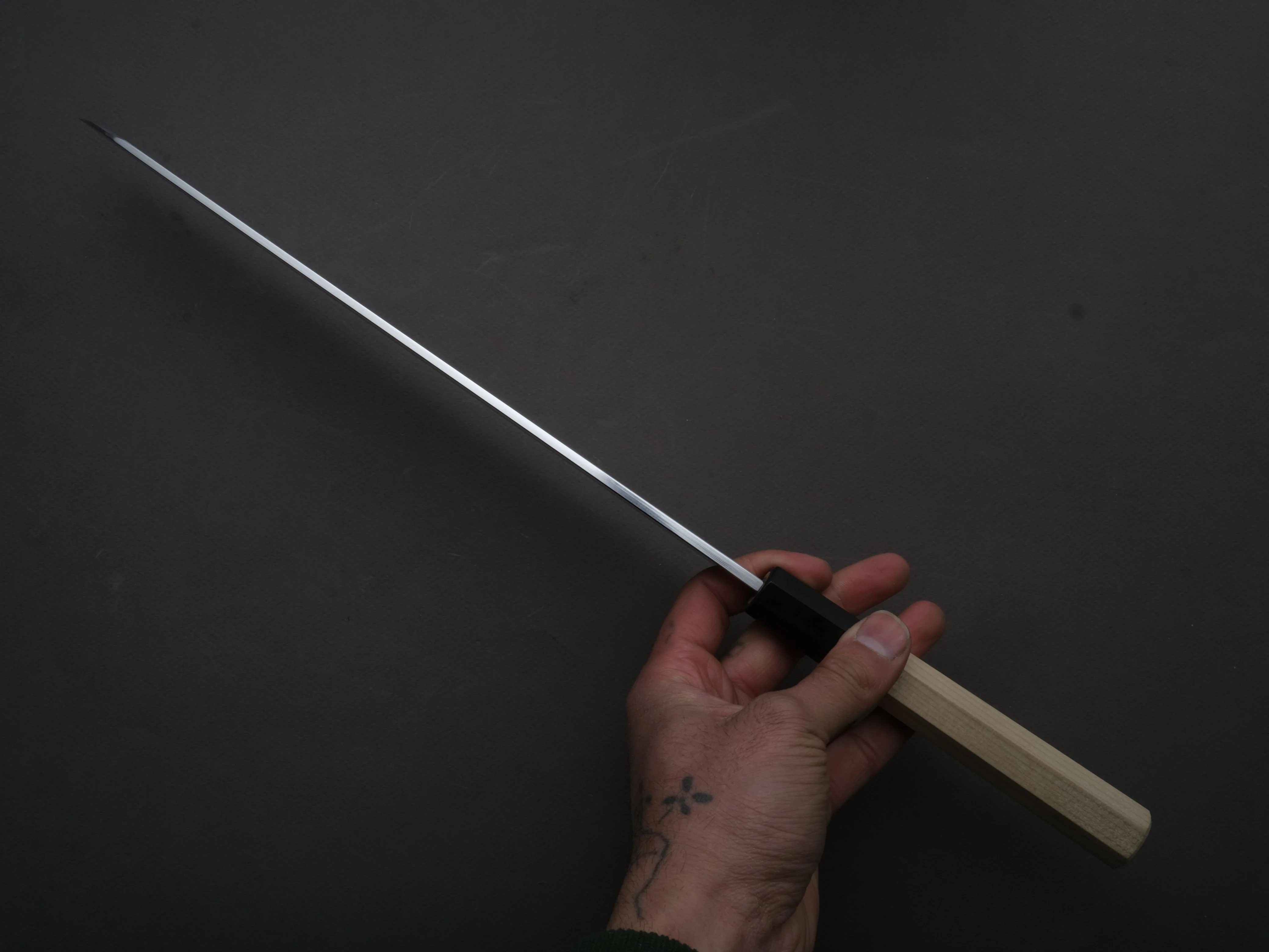 Hitohira - Togashi - White #1 - Tachi - Kiritsuke Yanagiba - 300mm - Magnolia Wood Handle (Saya) - Image 6