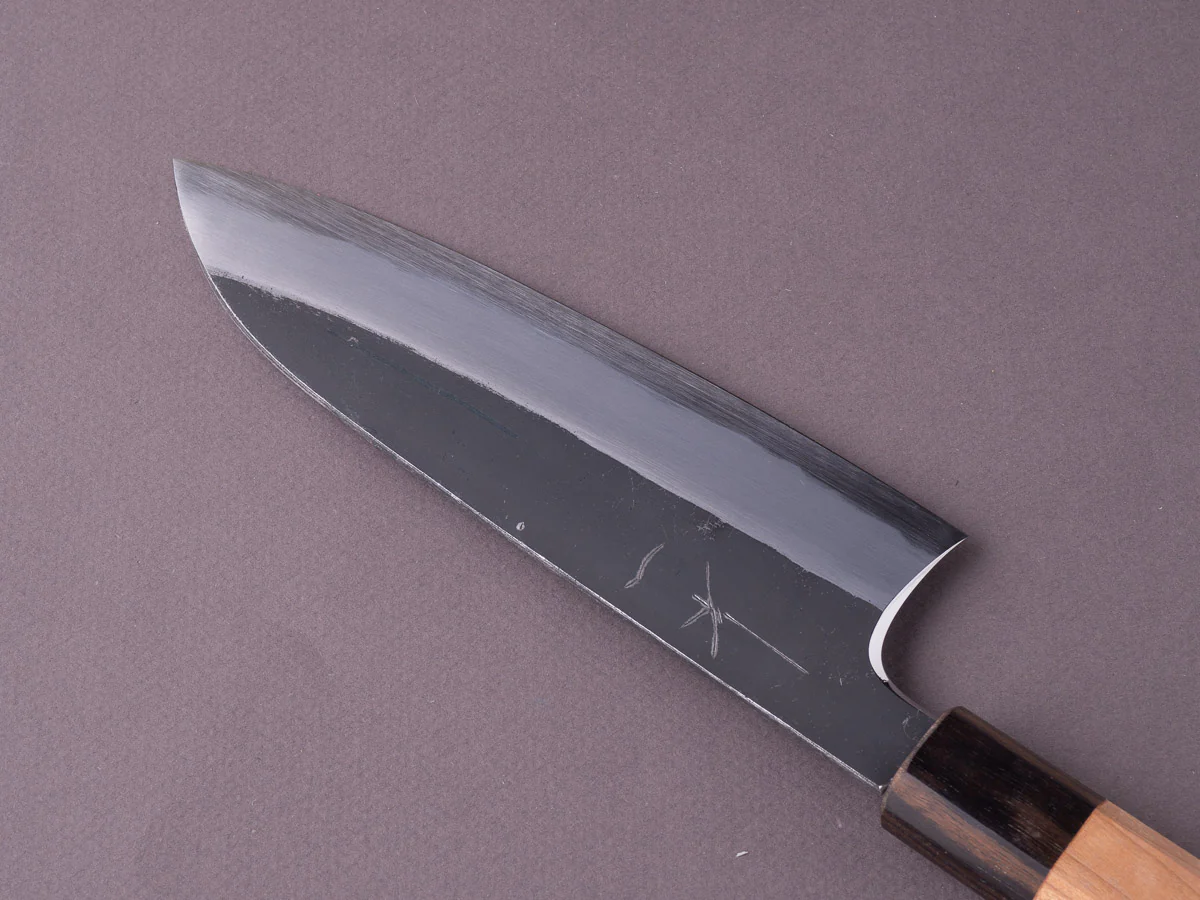 Hitohira - Togashi - White #2 - Kurouchi - 165mm Santoku - Ebony & Cherry Handle - Image 3