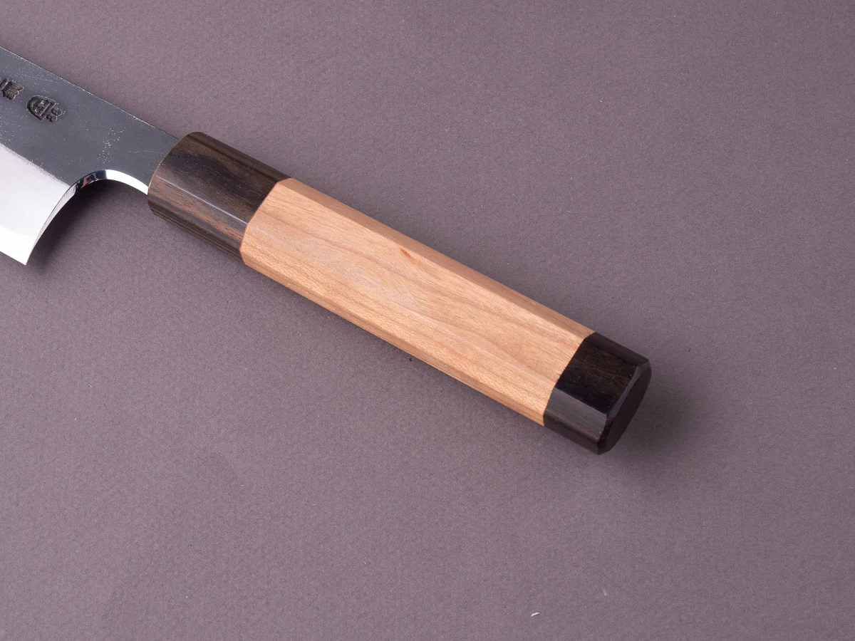 Hitohira - Togashi - White #2 - Kurouchi - 165mm Santoku - Ebony & Cherry Handle - Image 5