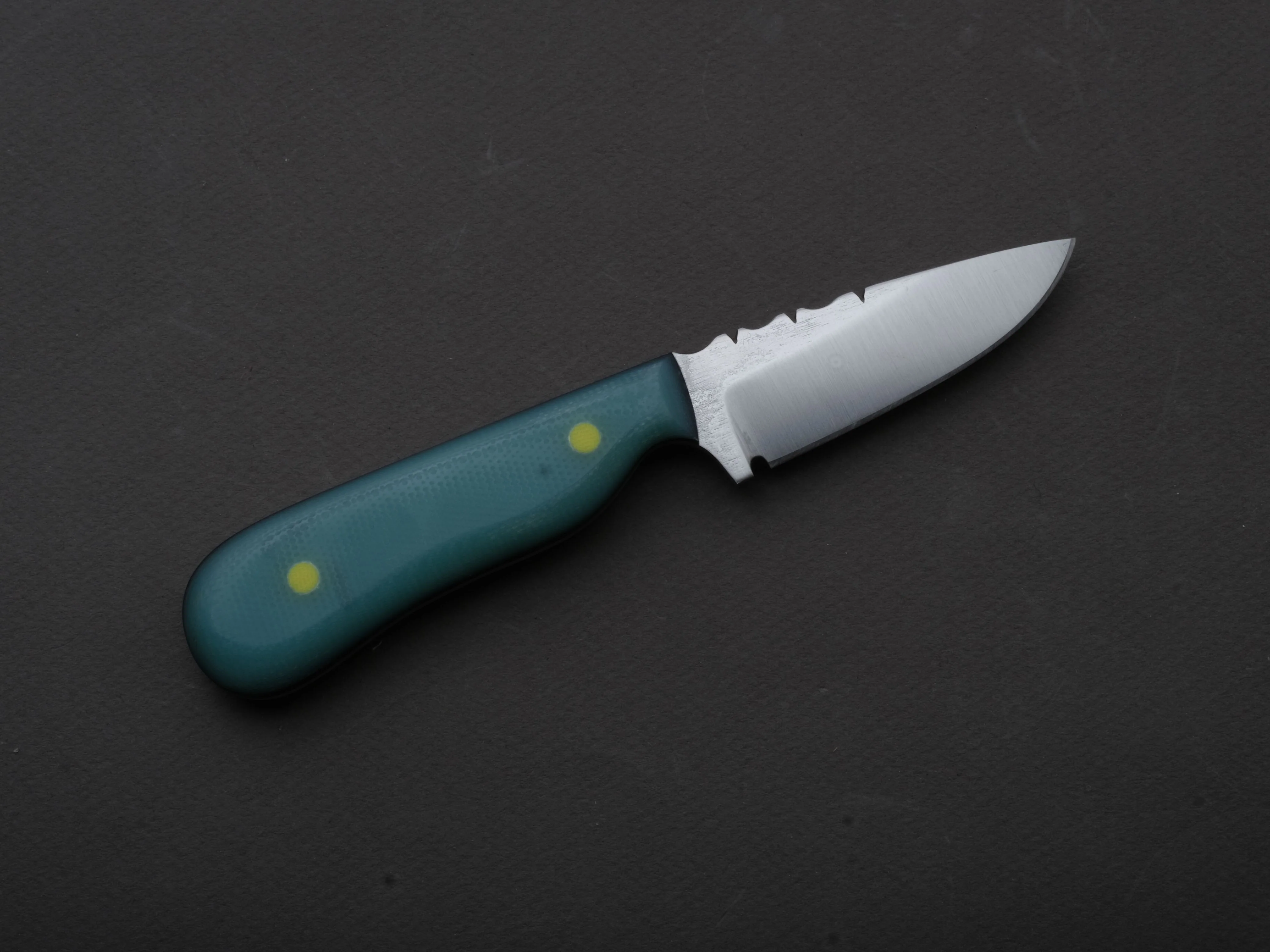 Jordan Kepler - Fixed Blade - Small Ridge Runner - 80CrV2 - Satin - 2.75" - Turquoise Micarta Handle