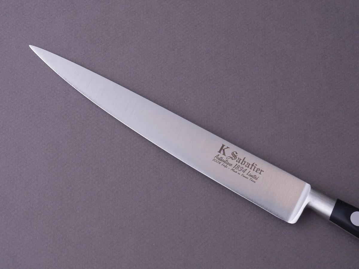 K Sabatier - Authentique 1834 Ltd - Stainless - Slicer - 8" - Western Handle - Leather Sheath - Image 4
