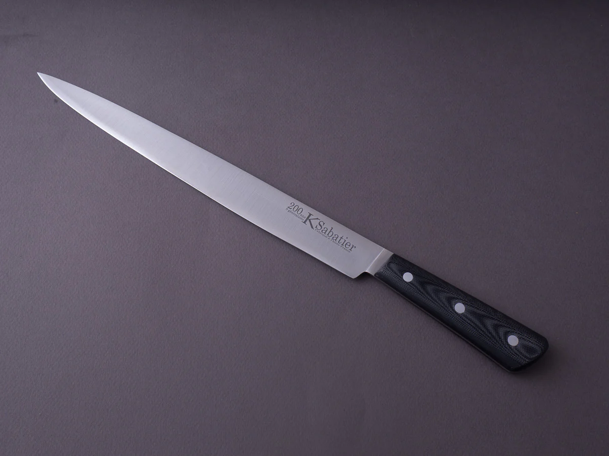 K Sabatier - 200 Range - 14C28N - 10" Slicer - G10 Handle - Leather Sleeve - Image 6