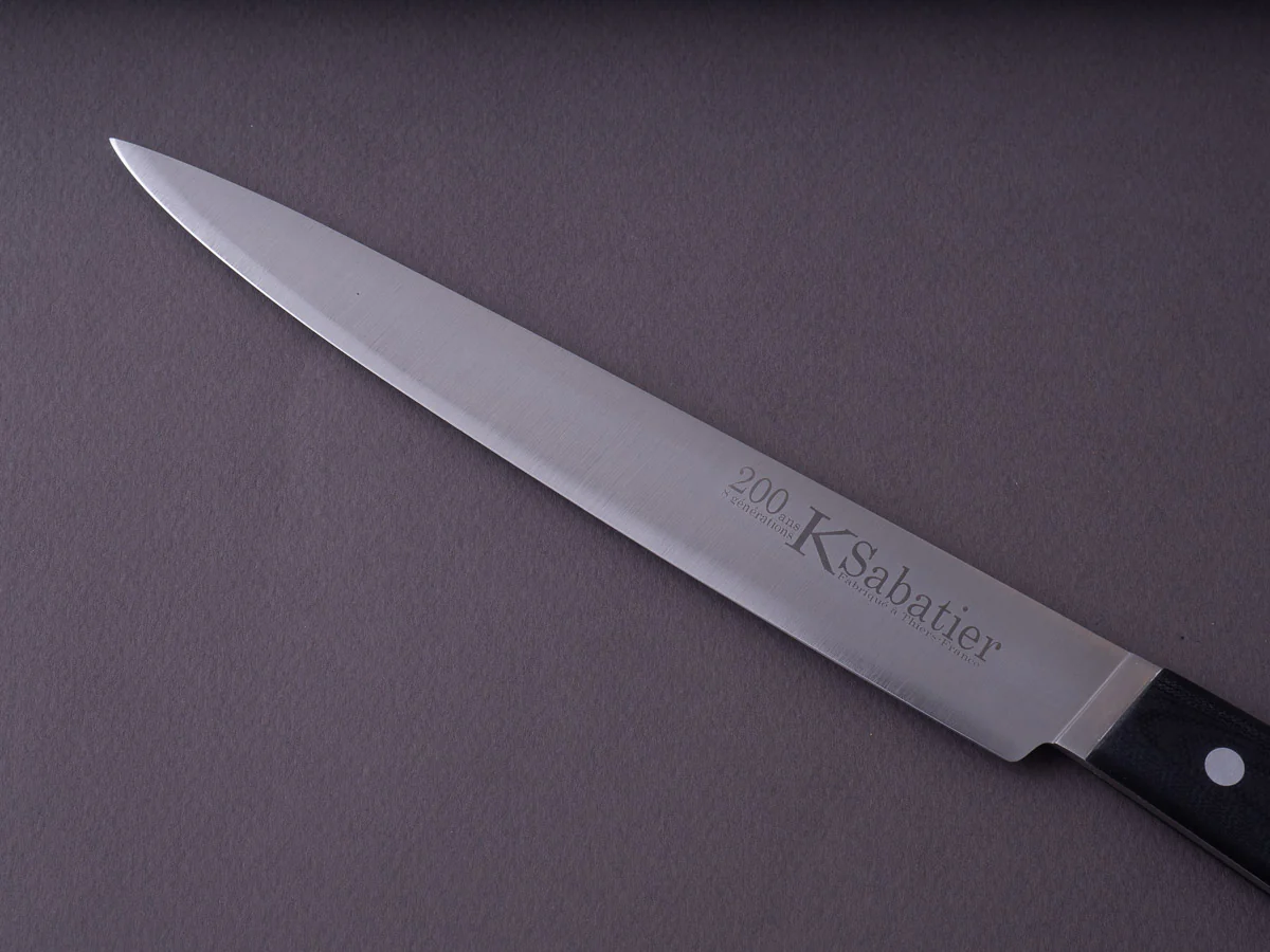 K Sabatier - 200 Range - 14C28N - 7" Slicer - G10 Handle - Leather Sleeve - Image 9