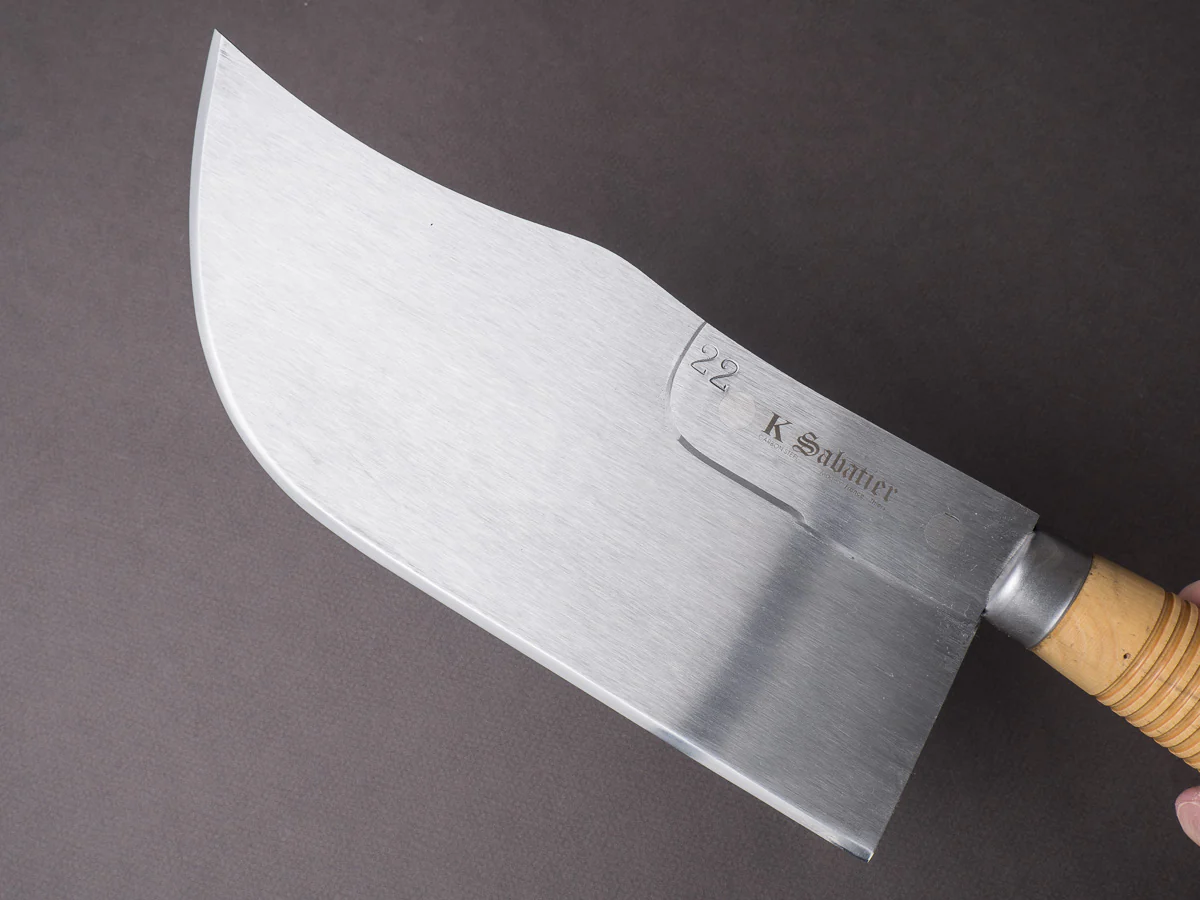 K Sabatier - Curved Leaf Cleaver - Carbon - 10" No. 22 - Boxwood Handle - Image 4