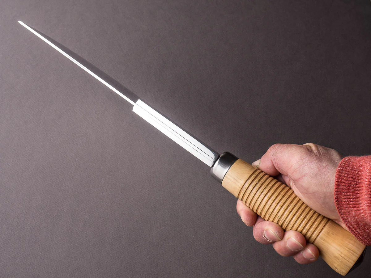 K Sabatier - Straight Leaf Cleaver - Stainless - No. 2 950g - Boxwood Handle - Mirror Polished - Image 8