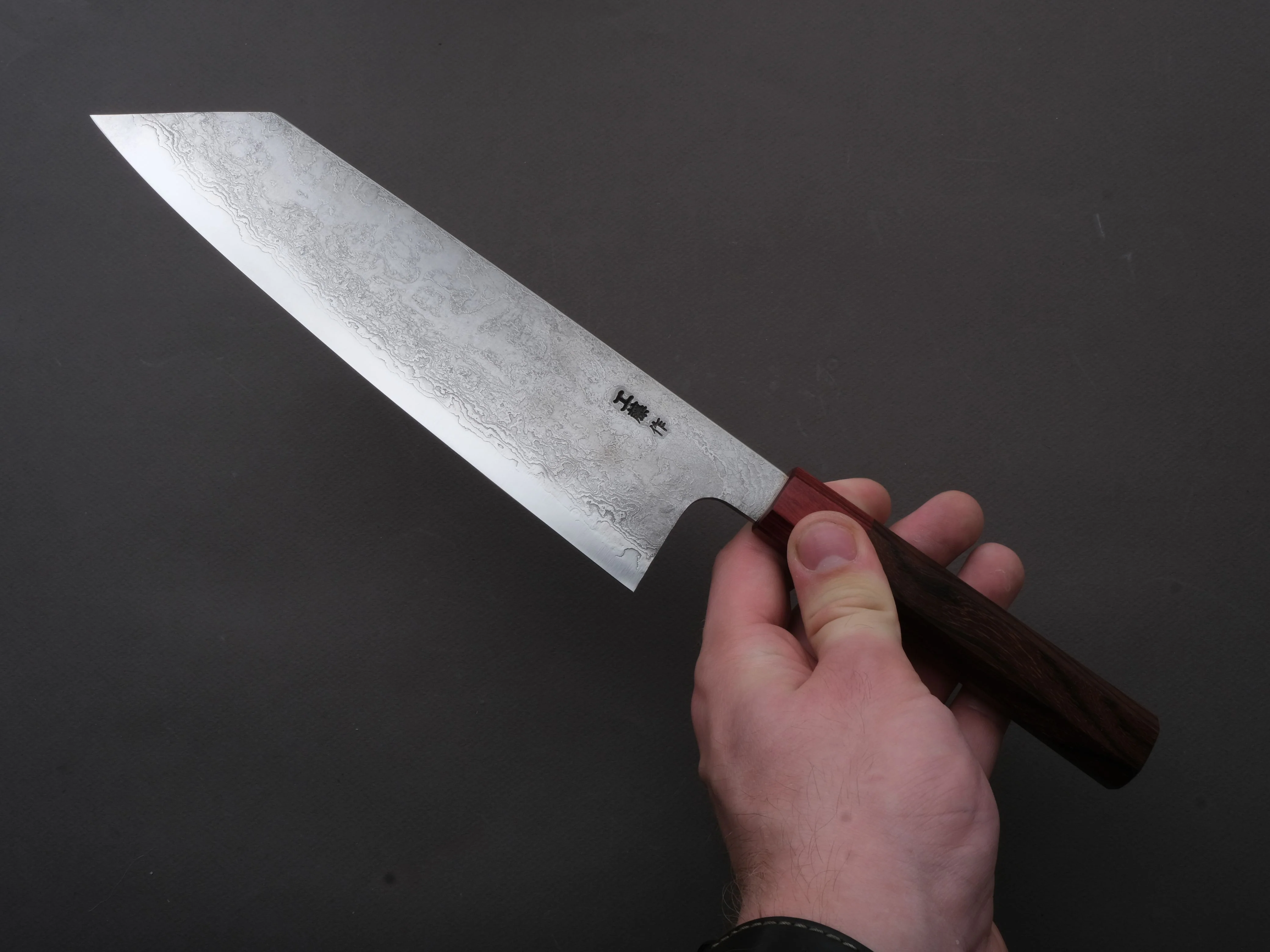 Kudo Knife Forge - VG10 - Damascus - Bunka - 210mm - Rosewood Handle - Image 4