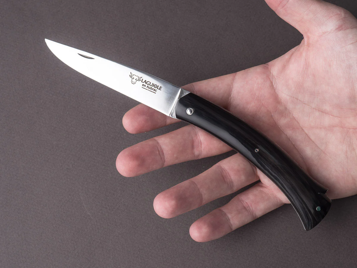 Laguiole en Aubrac - 110mm Mistral - Black Buffalo Horn - Image 5