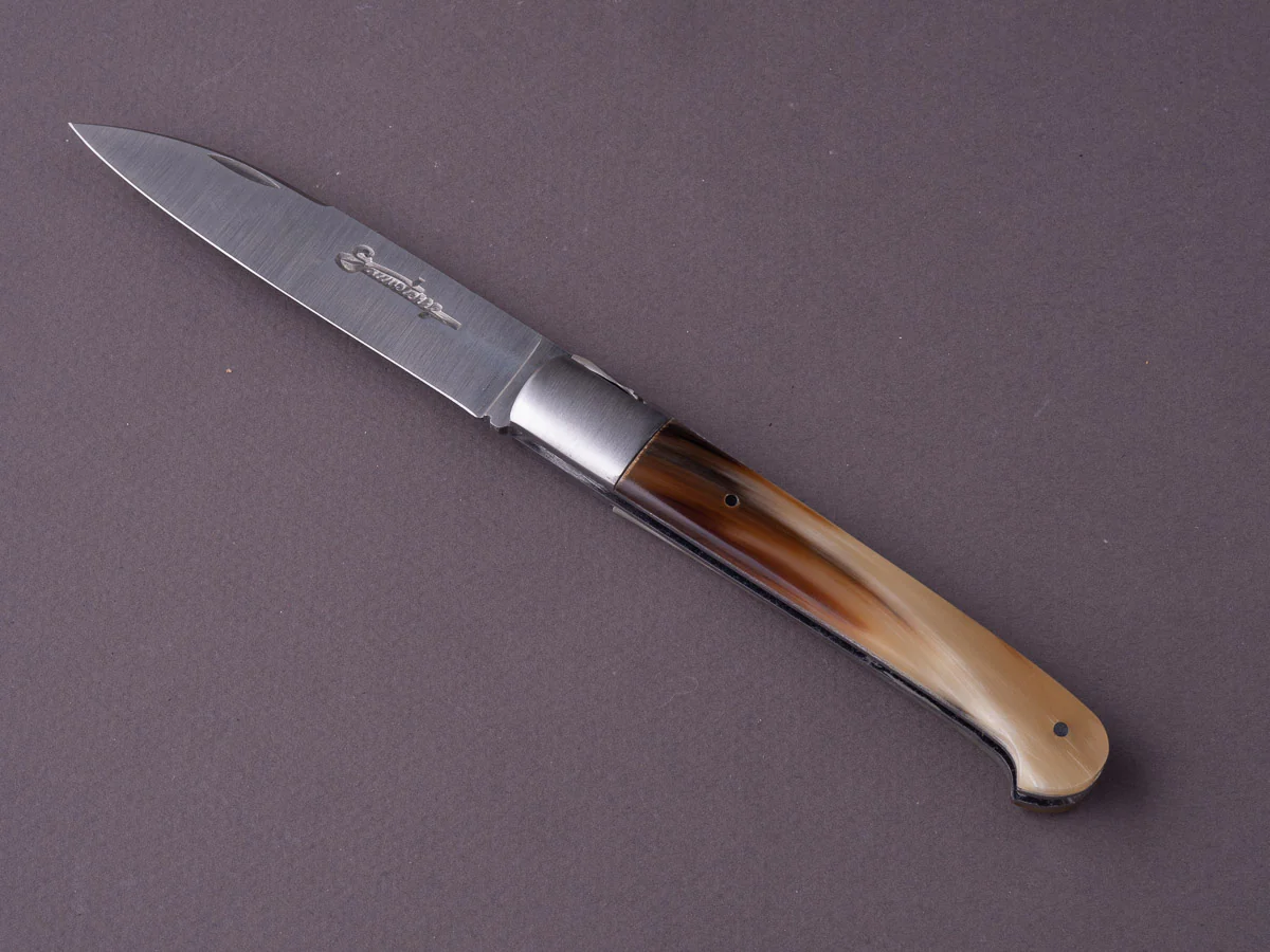 Laguiole en Aubrac - Folding Knife - 11cm Sauveterre - Blonde Horn - Bolster