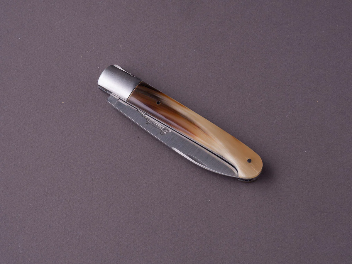 Laguiole en Aubrac - Folding Knife - 11cm Sauveterre - Blonde Horn - Bolster - Image 2