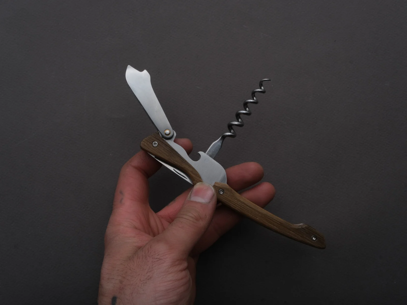 Chambriard - Sommelier/Wine Key - Le Thiers - "Paulee" - Wine Barrel Oak Wood Handle - Image 4