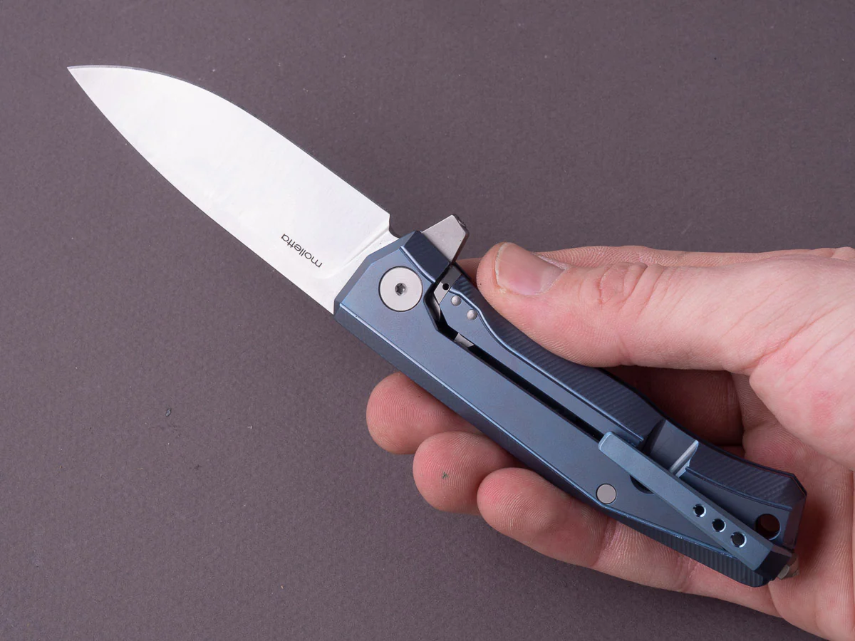 lionSTEEL - Folding Knife - Frame Lock - MYTO - M390 - 85mm - Titanium Blue - Image 7