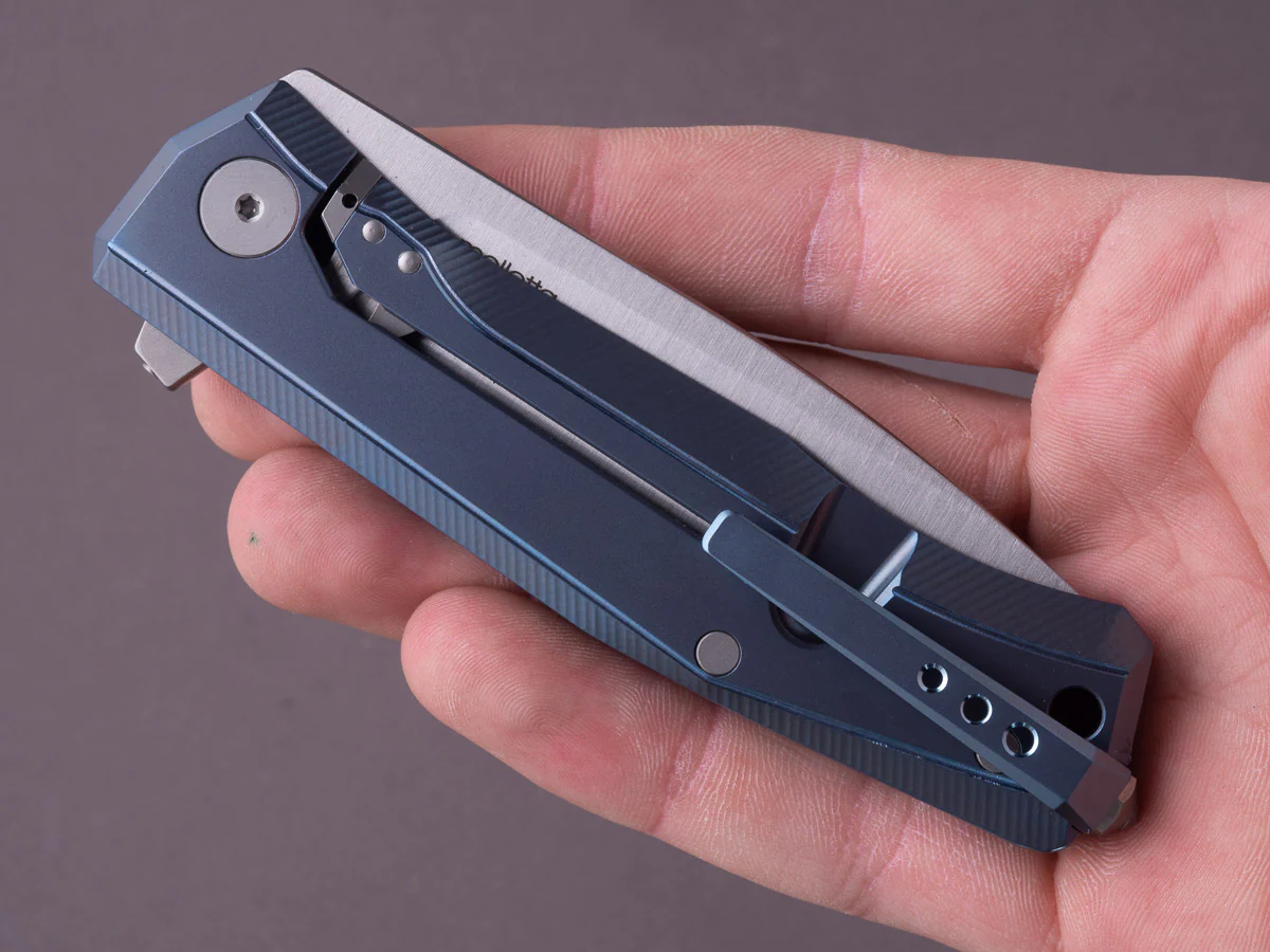 lionSTEEL - Folding Knife - Frame Lock - MYTO - M390 - 85mm - Titanium Blue - Image 8
