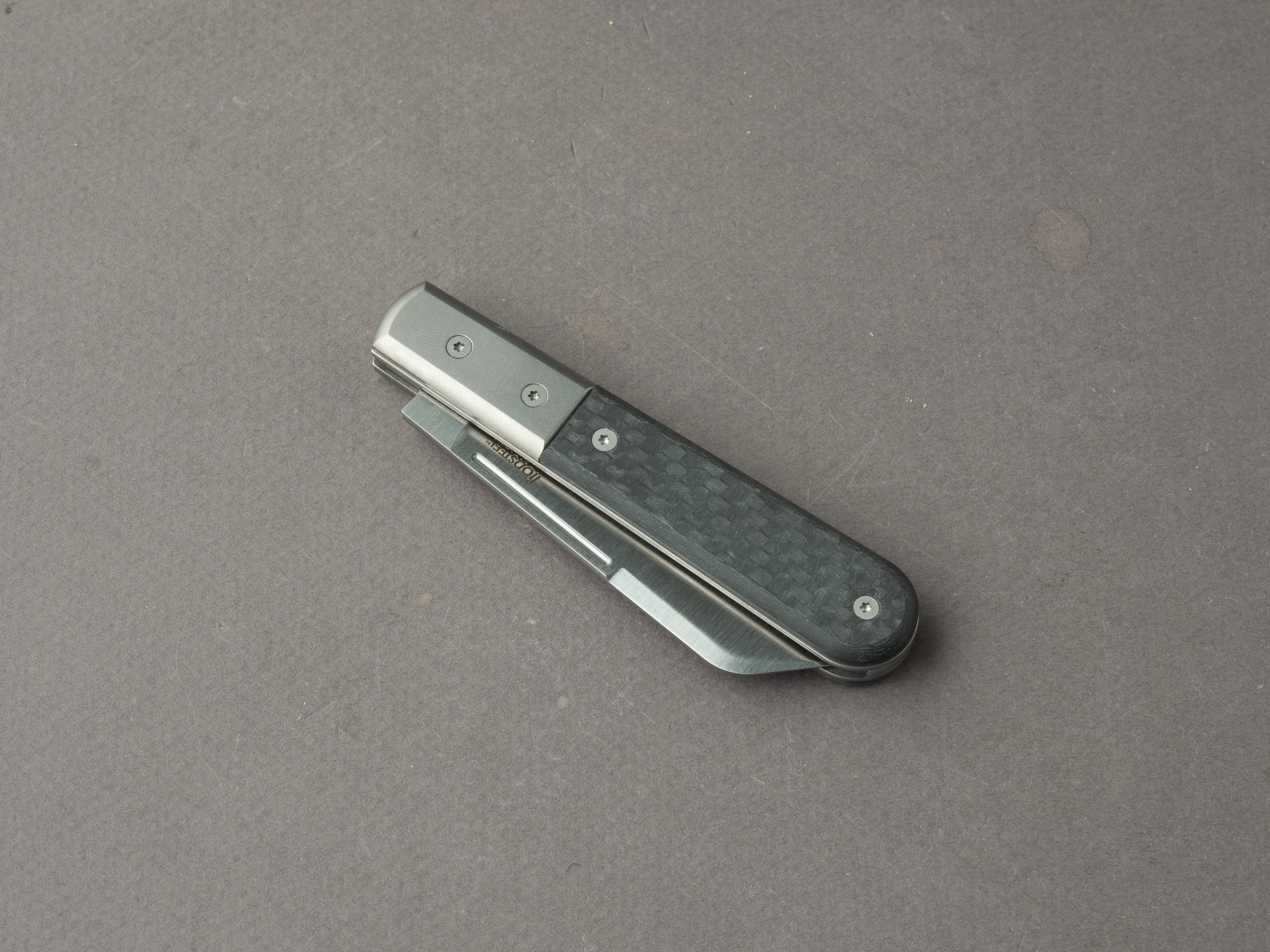 lionSTEEL - Folding Knife - Barlow - Dom - 65mm - M390 - Slip Joint - Carbon Fiber w/ Metal Bolster - Image 5