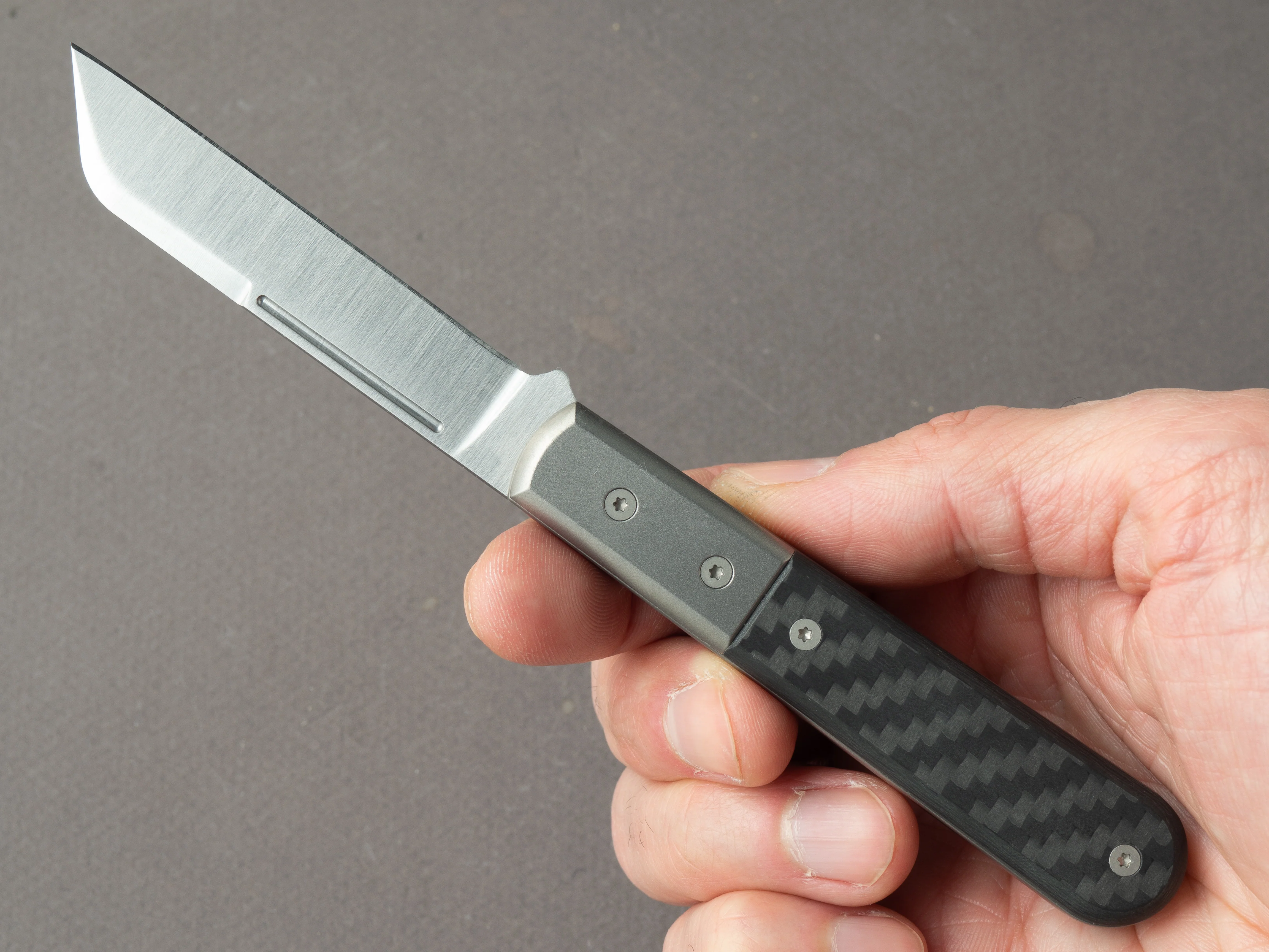 lionSTEEL - Folding Knife - Barlow - Dom - 65mm - M390 - Slip Joint - Carbon Fiber w/ Metal Bolster - Image 8