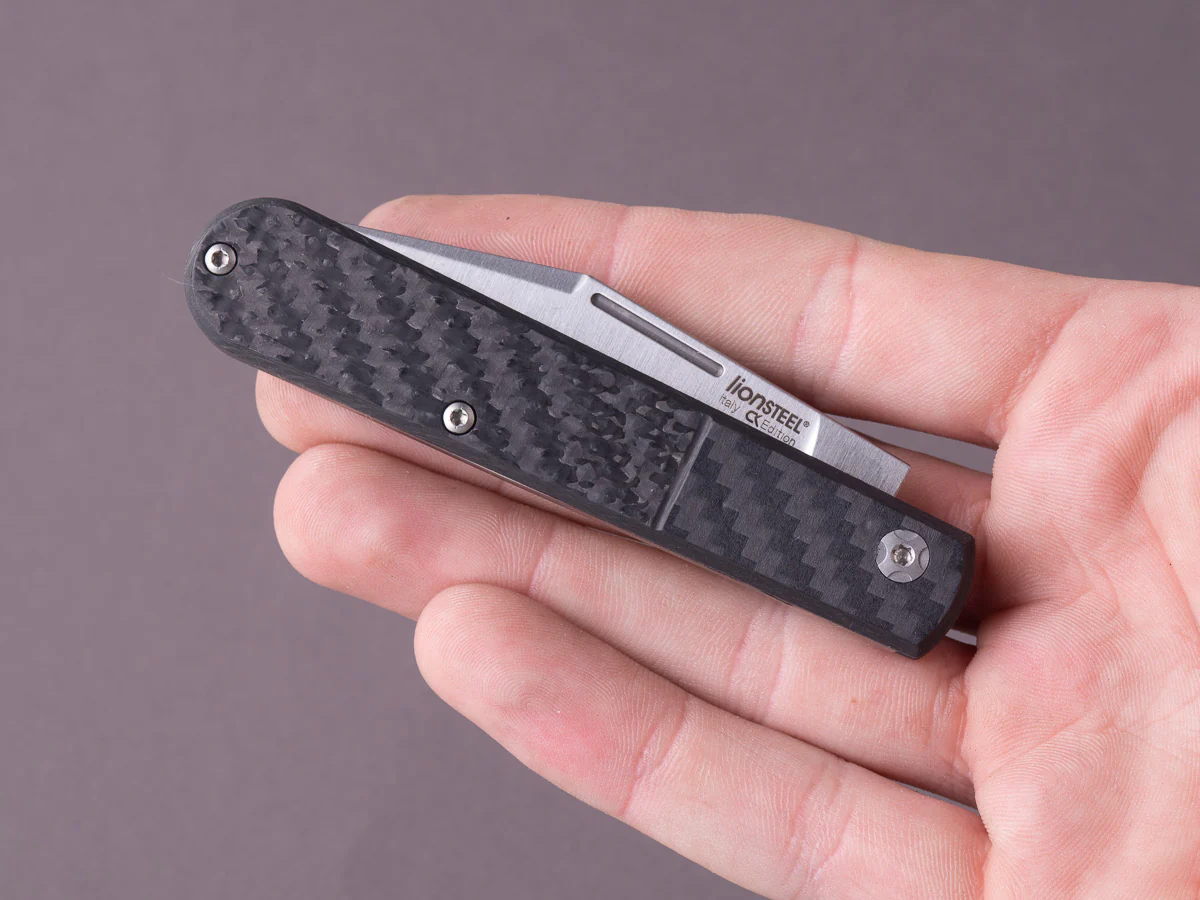 lionSTEEL - Folding Knife - Barlow - Shuffler - 65mm - M390 - Slip Joint - Carbon Fiber - Image 8