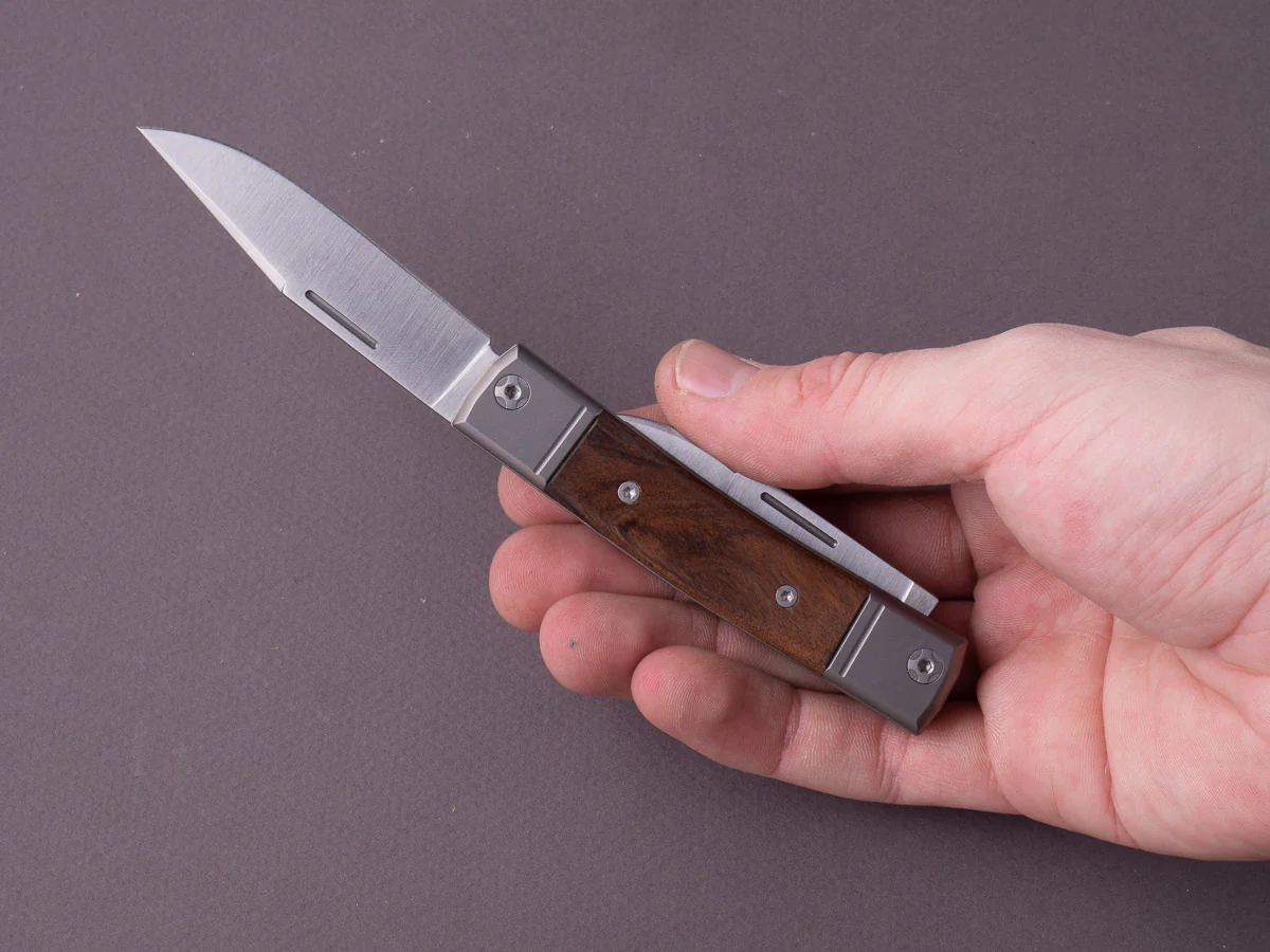 lionSTEEL - Folding Knife - bestMAN - Dual Blade - 71mm - M390 - Slip Joint - Santos Mahogany - Image 9