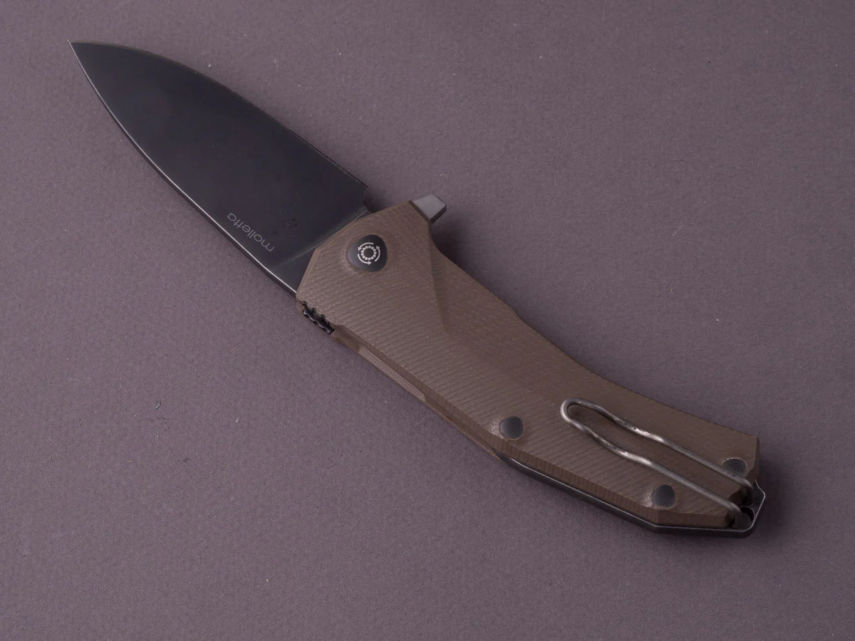 lionSTEEL - Folding Knife - KUR - Liner Lock - Sleipner - 85mm - Brown G10 - Stone Washed Black MilSpec - Image 5