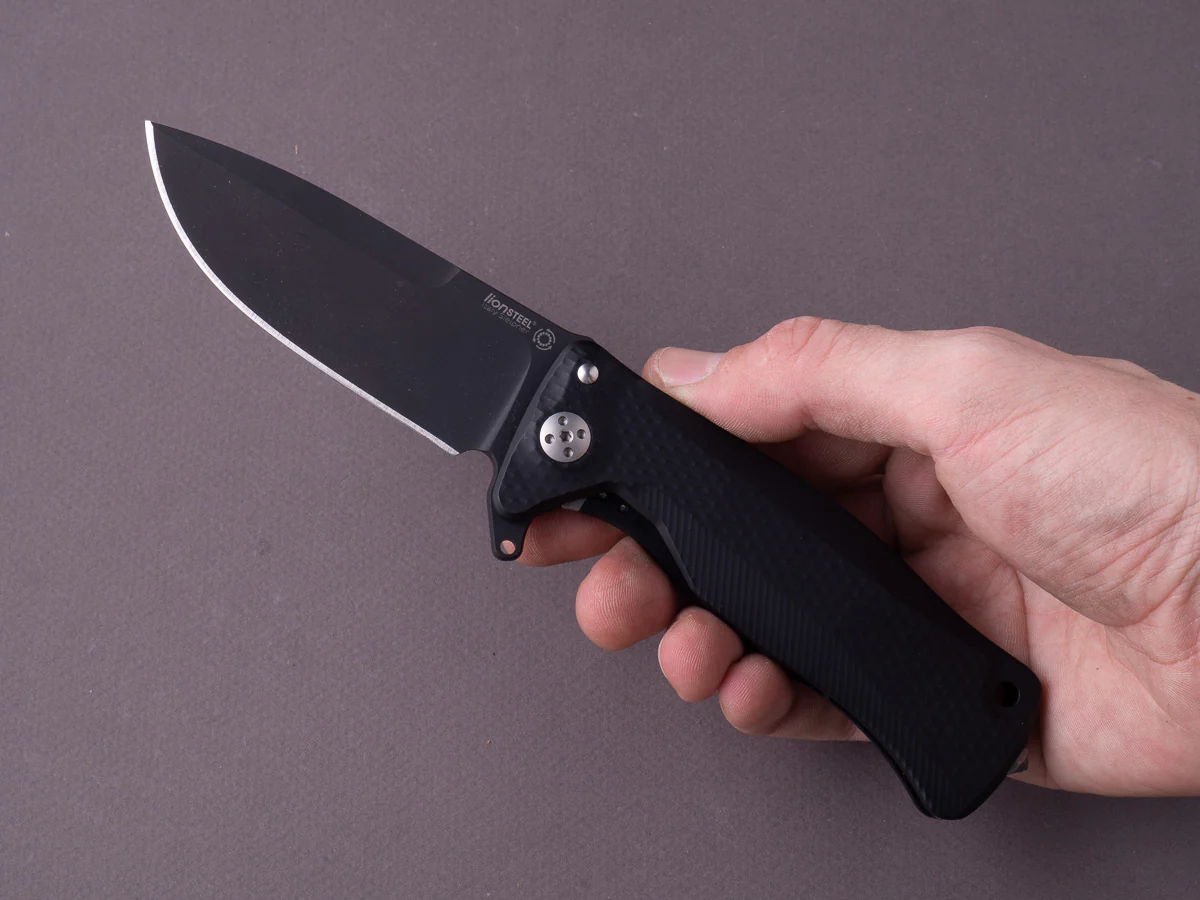 lionSTEEL - SOLID Folding Knife - SR11 - Sleipner - 90mm - Black Aluminum - Black Mil Spec - Image 5