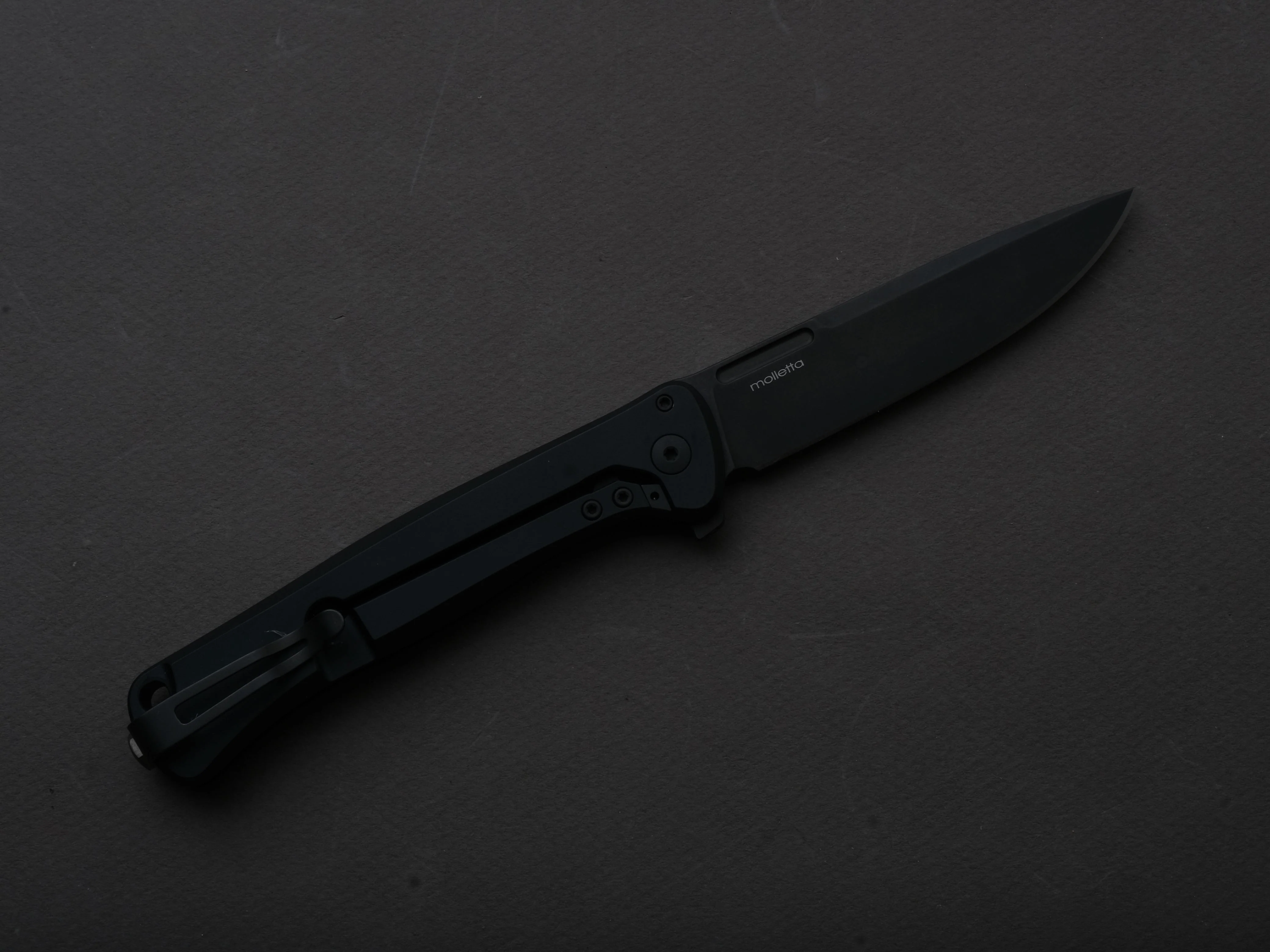 lionSTEEL - SOLID Folding Knife - Frame Lock - Skinny - MagnaCut - 85mm - Black Stonewash - Black Aluminum Handle - Image 2