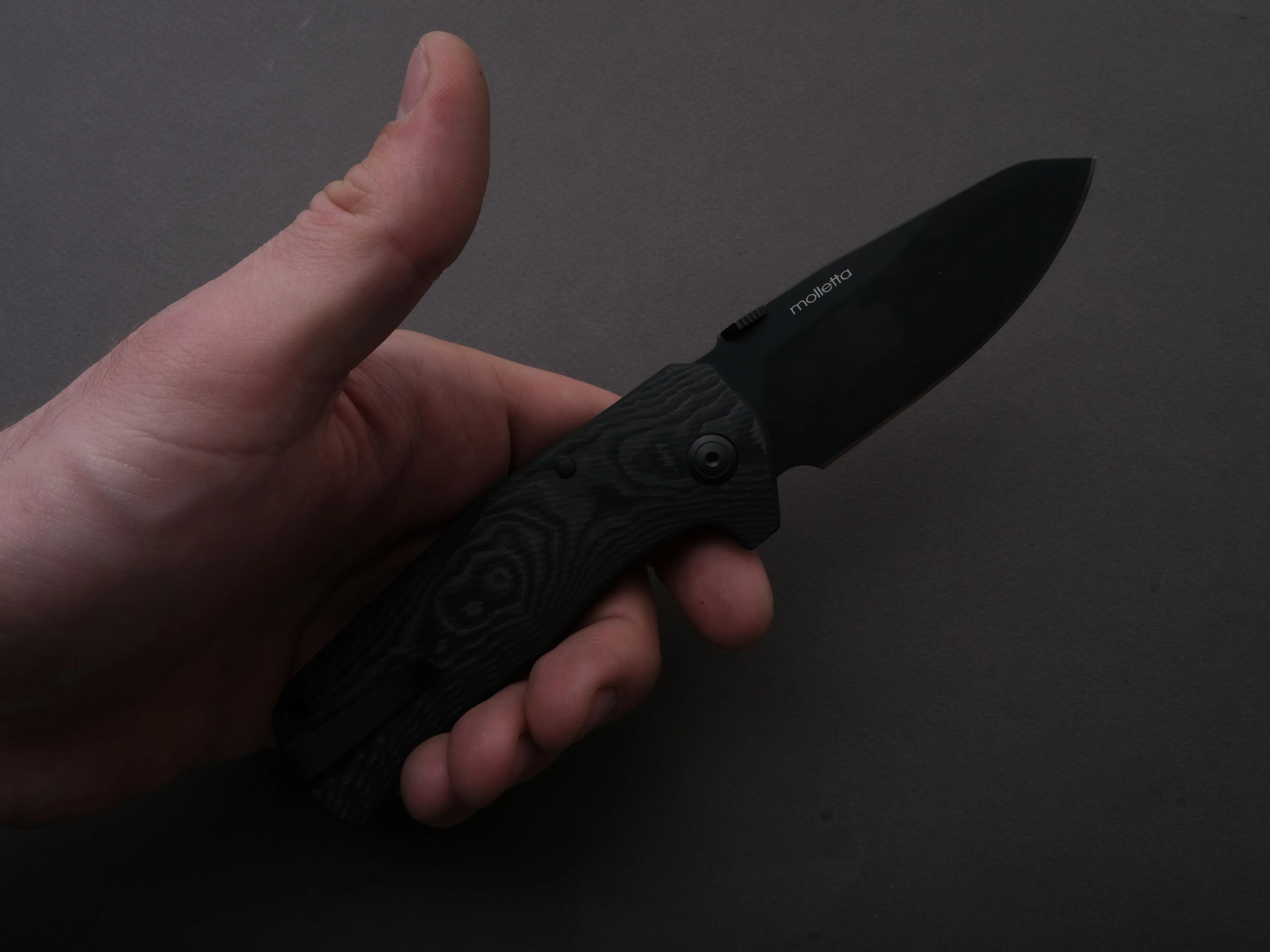 lionSTEEL - SOLID Folding Knife - TM1 - 90mm - Sleipner - Lock Back - Black Micarta - Mil Spec - Image 6